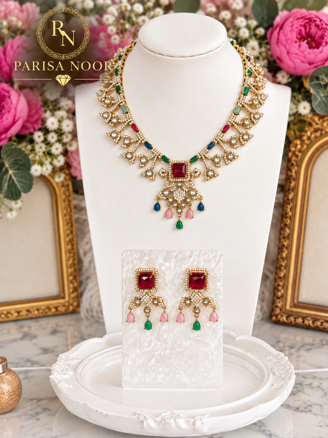 Velina Premium Kundan Designer Necklace Set – Multi