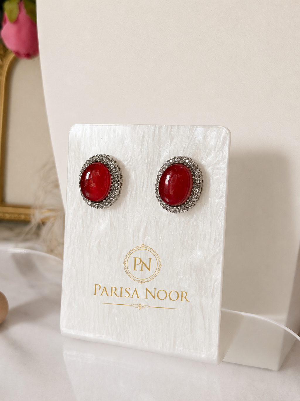 Elira Royal Red Pearl Designer Choker Set
