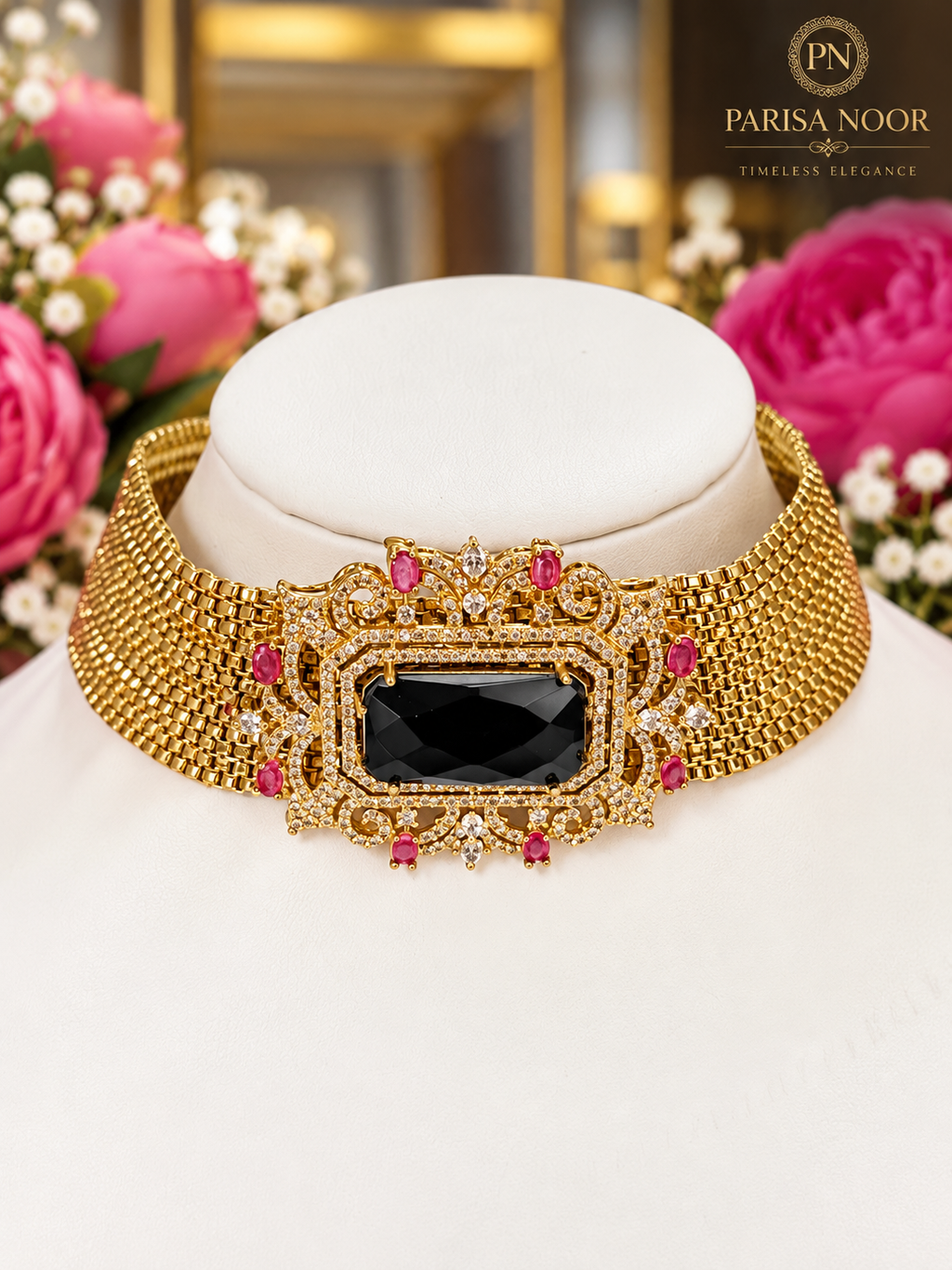 Nayzara Black Designer Choker Set