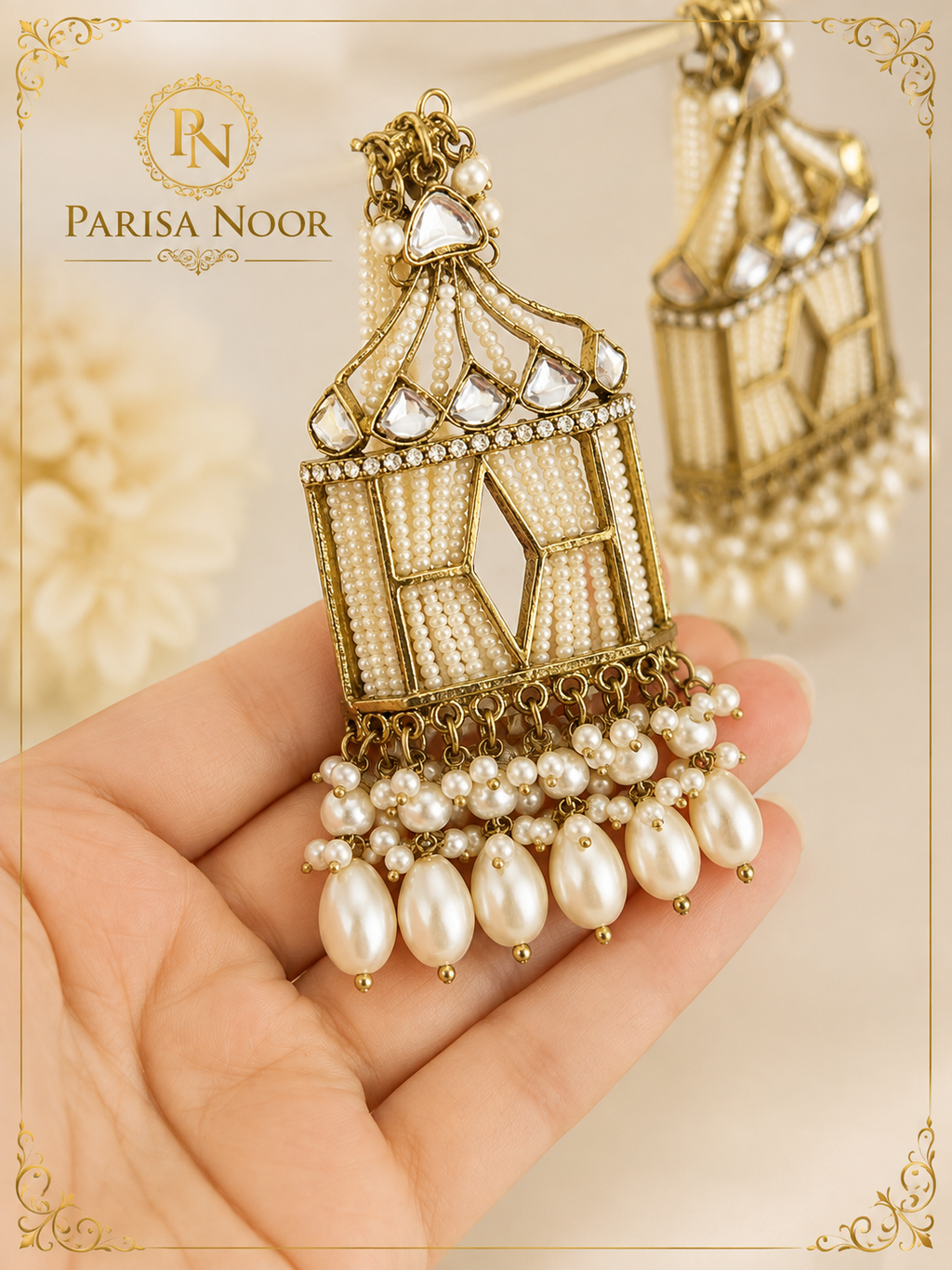Nayara Designer Pearl Jhumki Earrings with Sahara