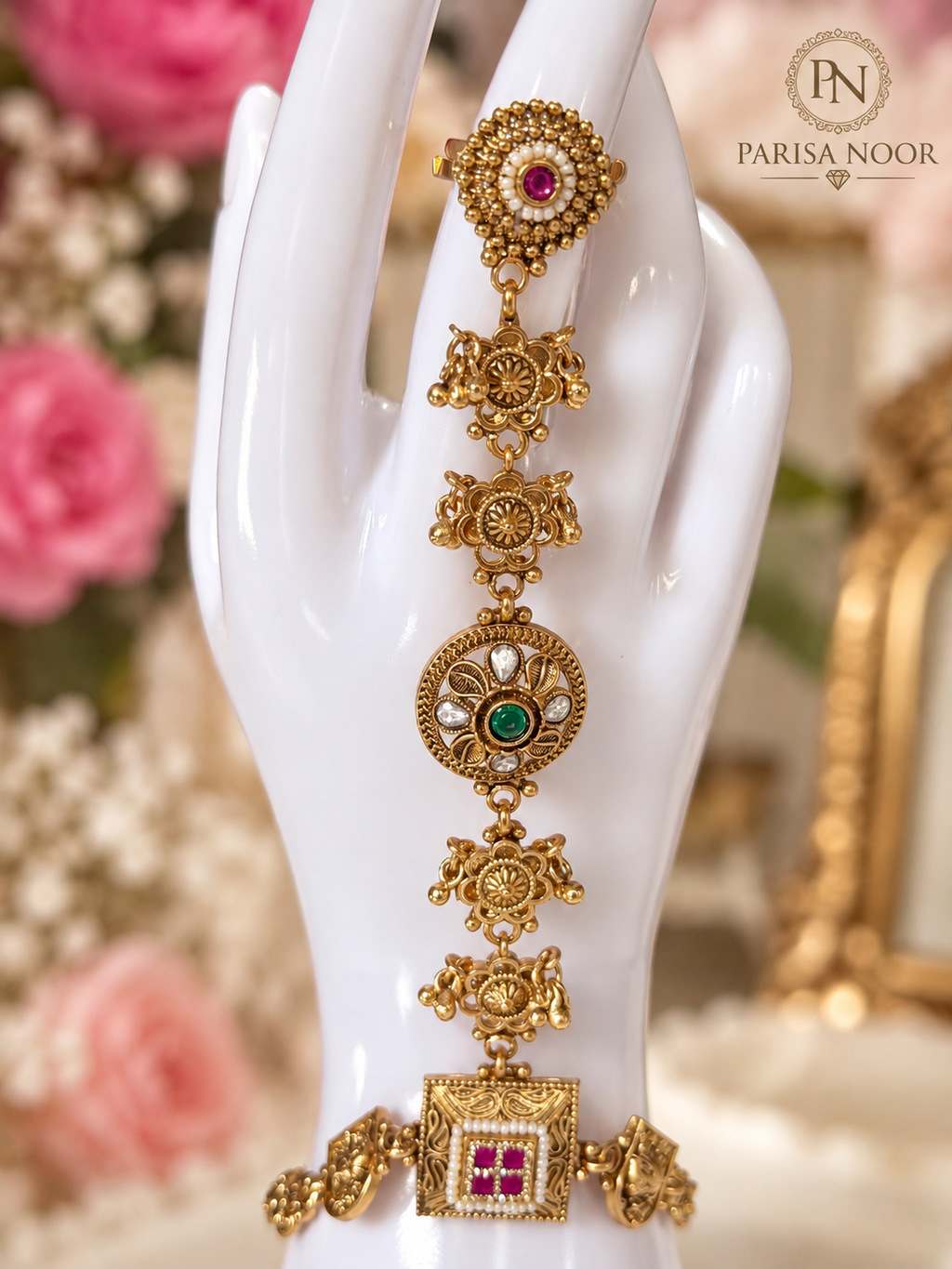 Heritage Kundan Ghungru Hand Harness
