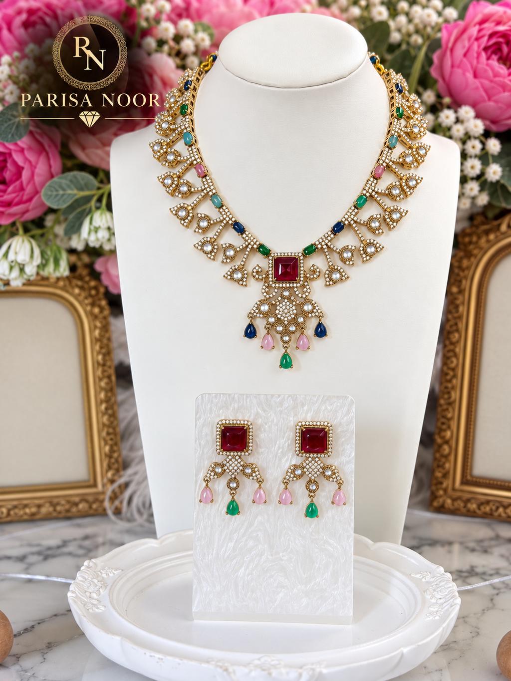 Velina Premium Kundan Designer Necklace Set – Multi