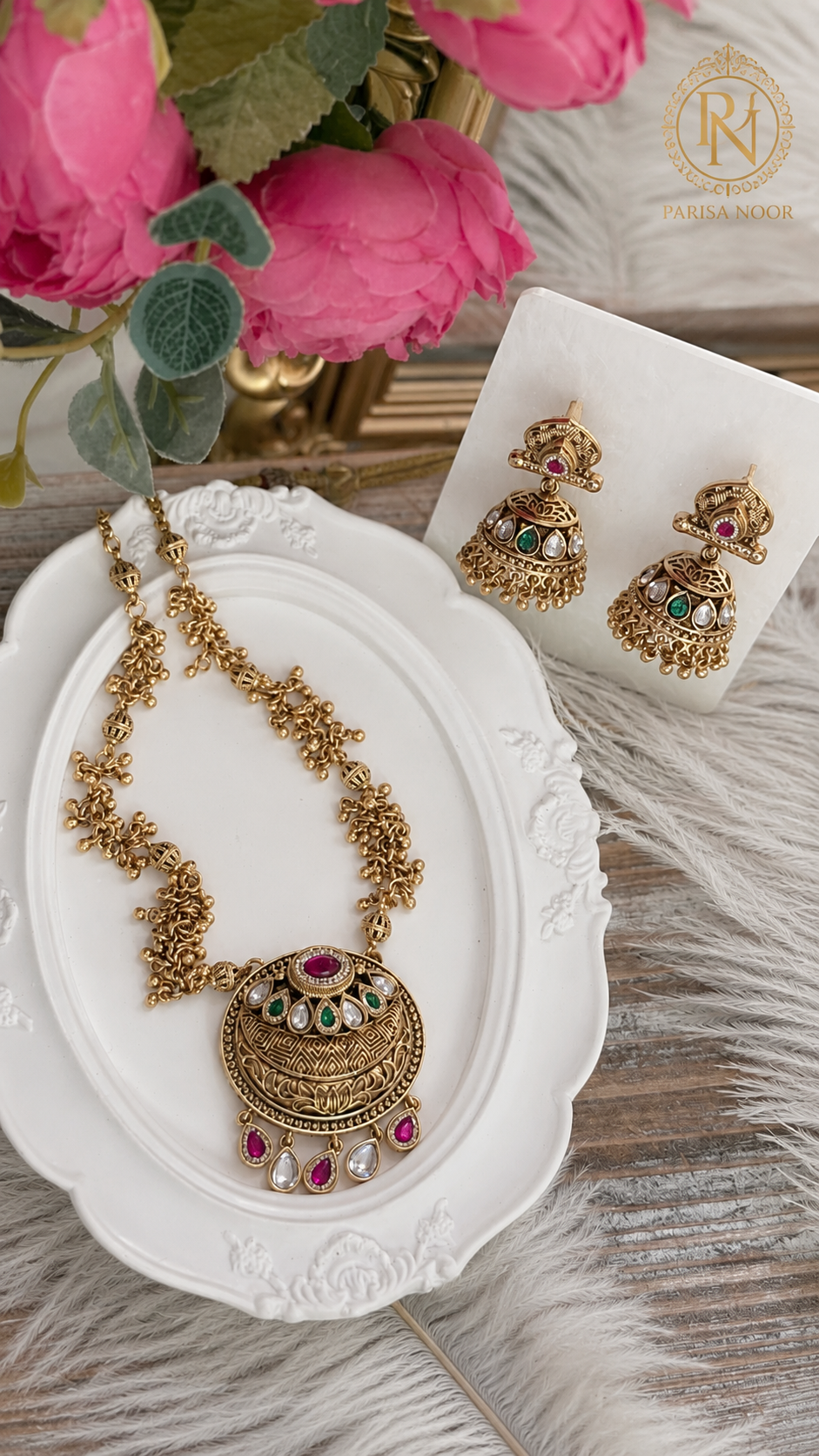 Varnika Kashmiri Heritage Long Necklace Set