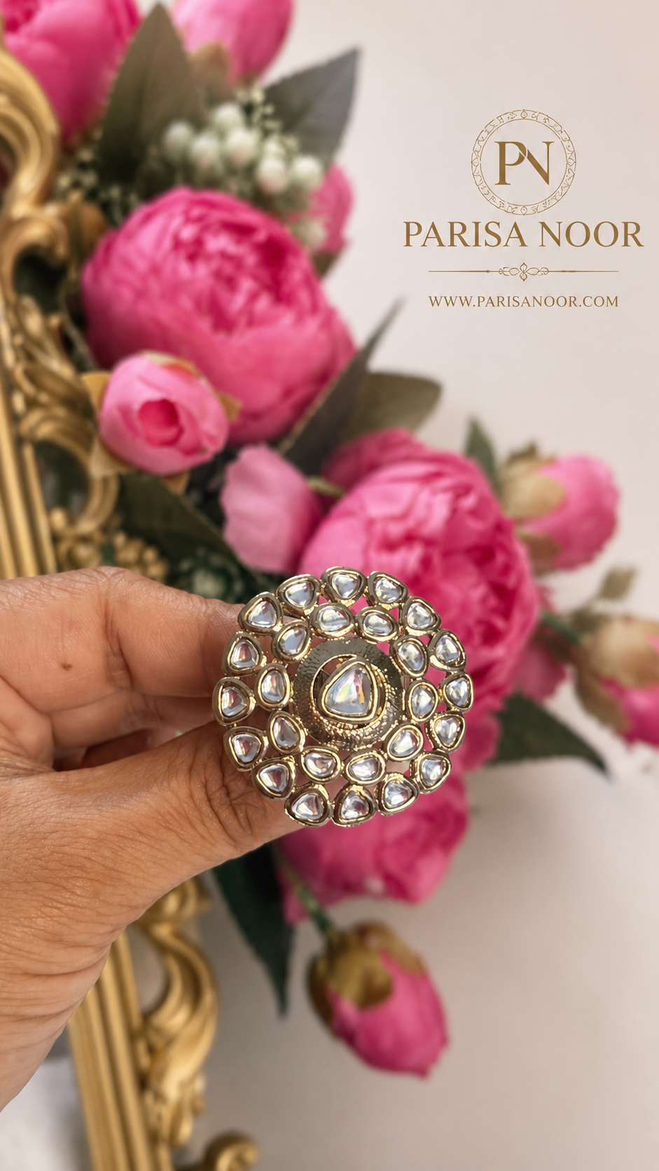 Aruba Kundan Adjustable Ring