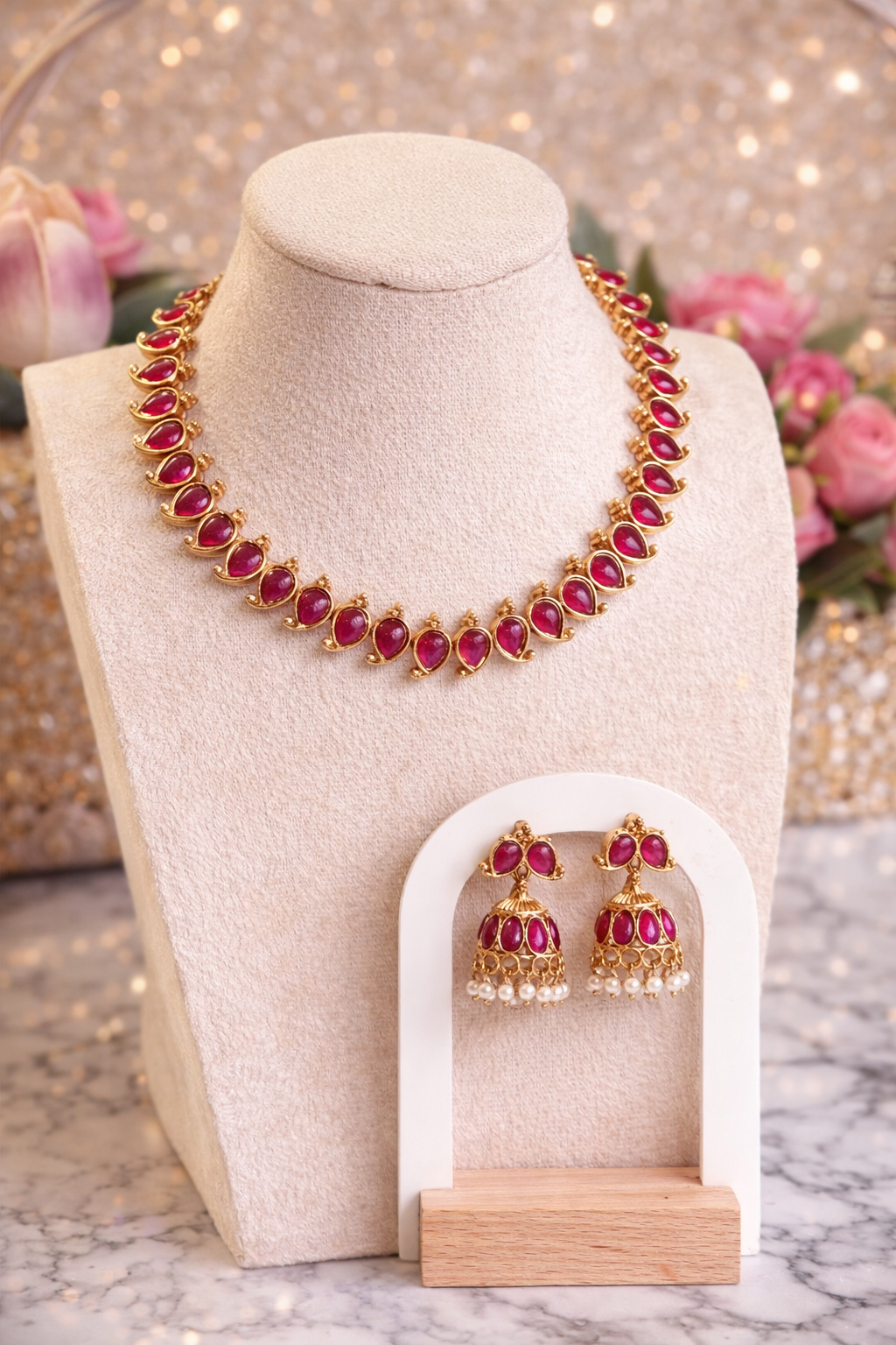 Archana Simple Kundan Necklace Set