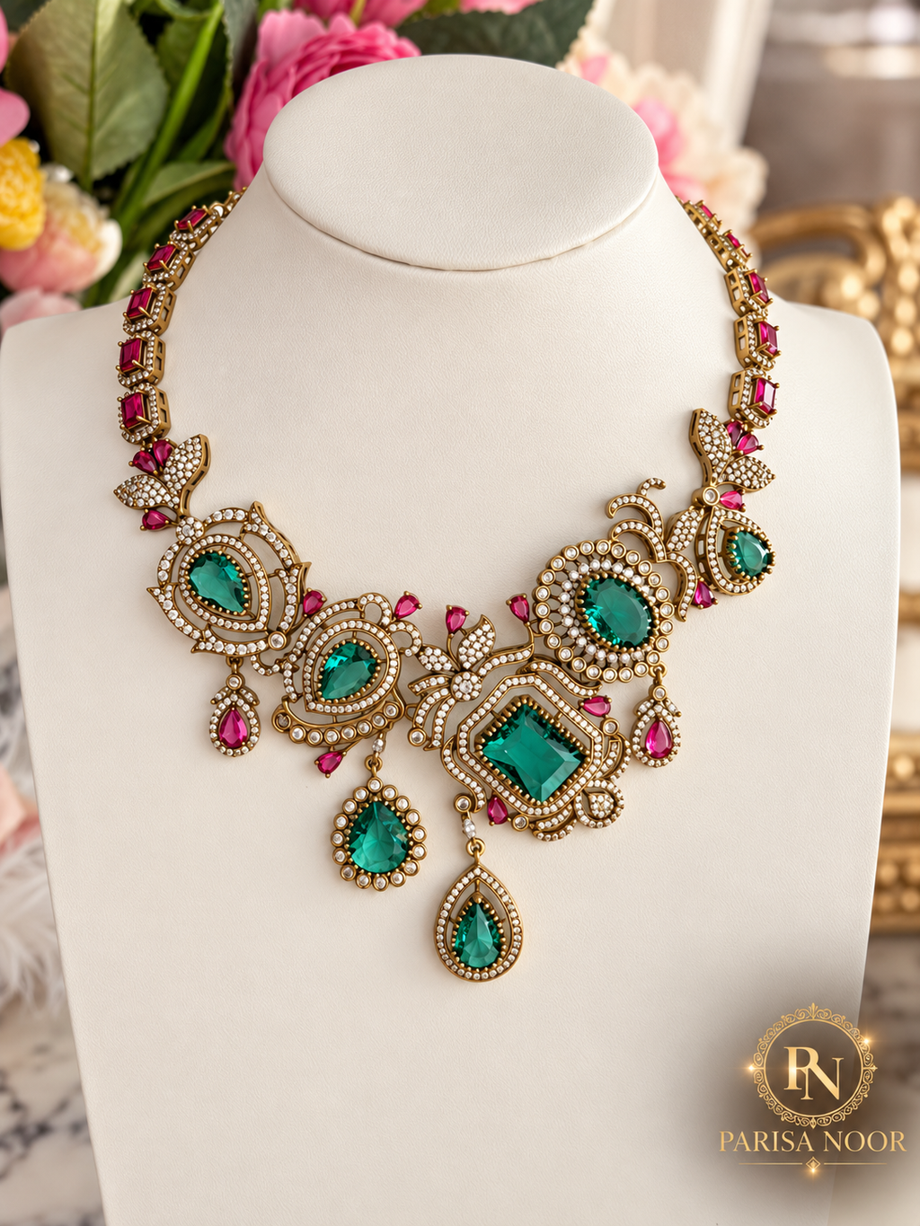 Zarviana Premium Victorian AD Designer Necklace Set