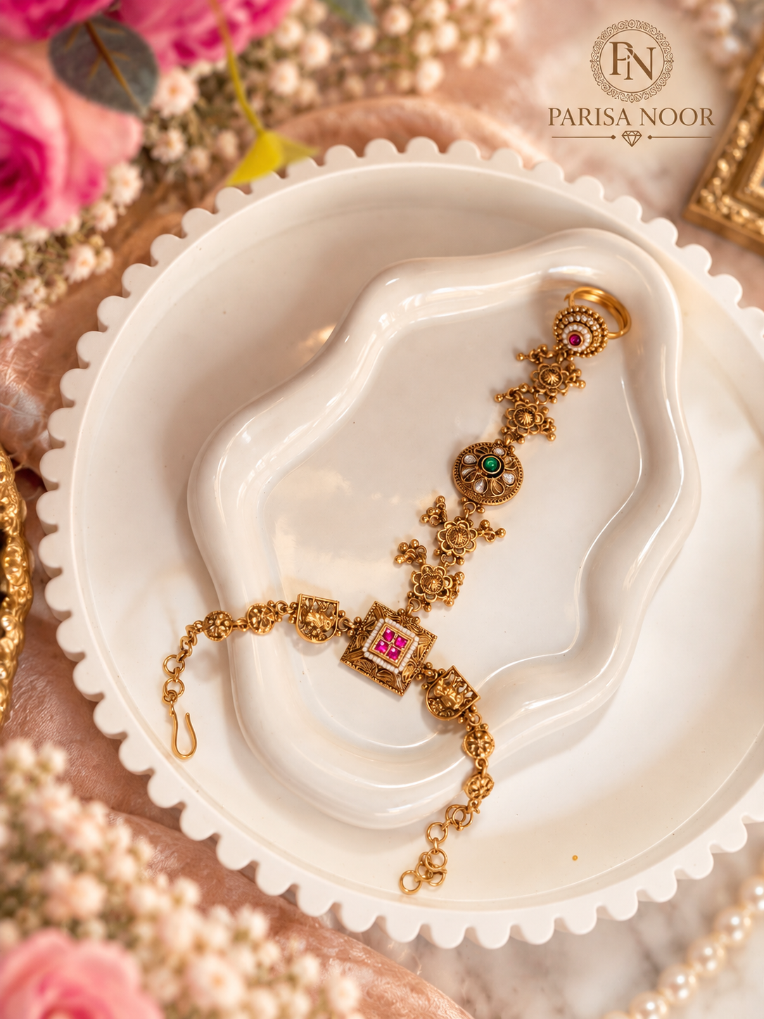 Heritage Kundan Ghungru Hand Harness