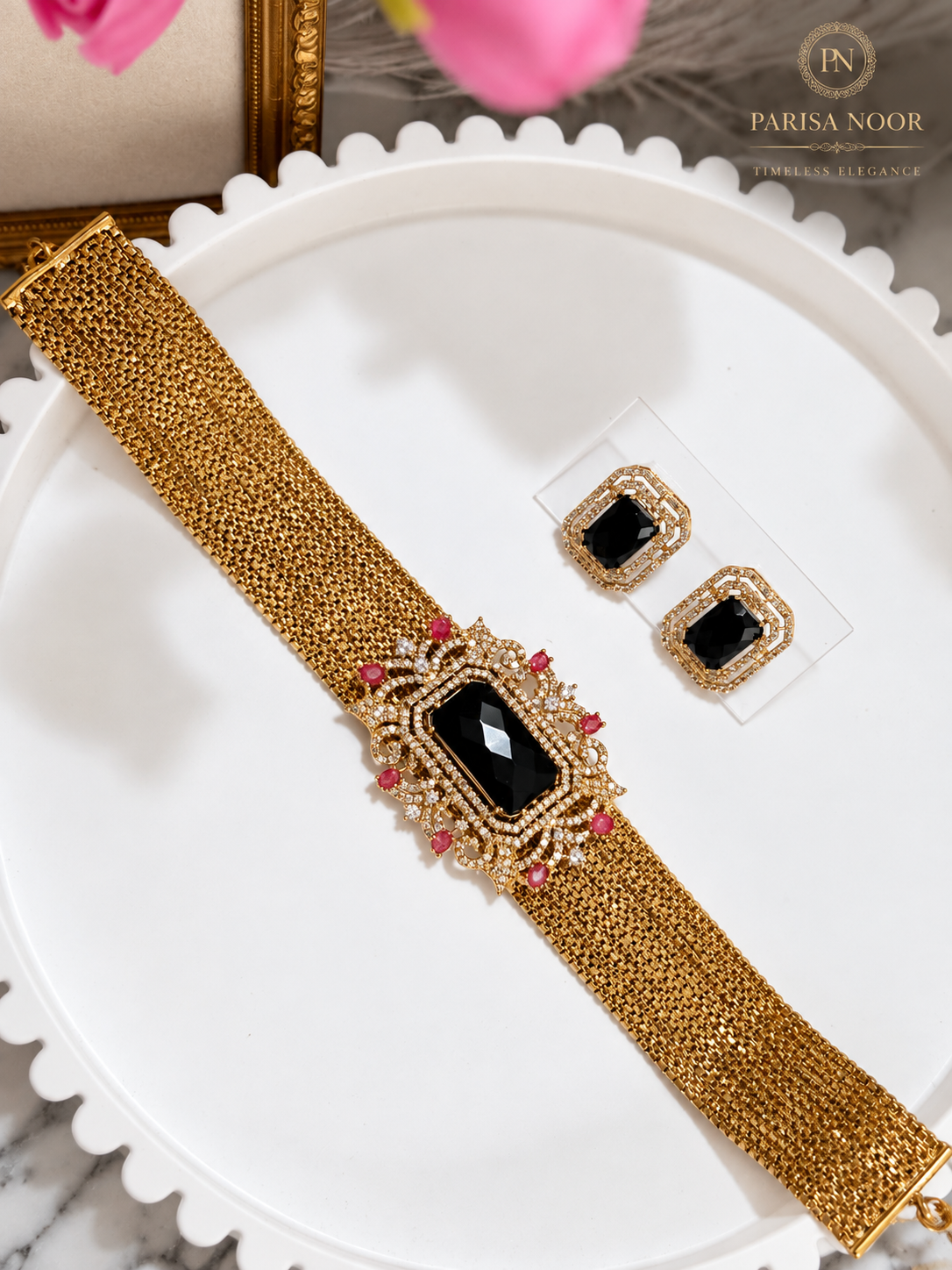 Nayzara Black Designer Choker Set