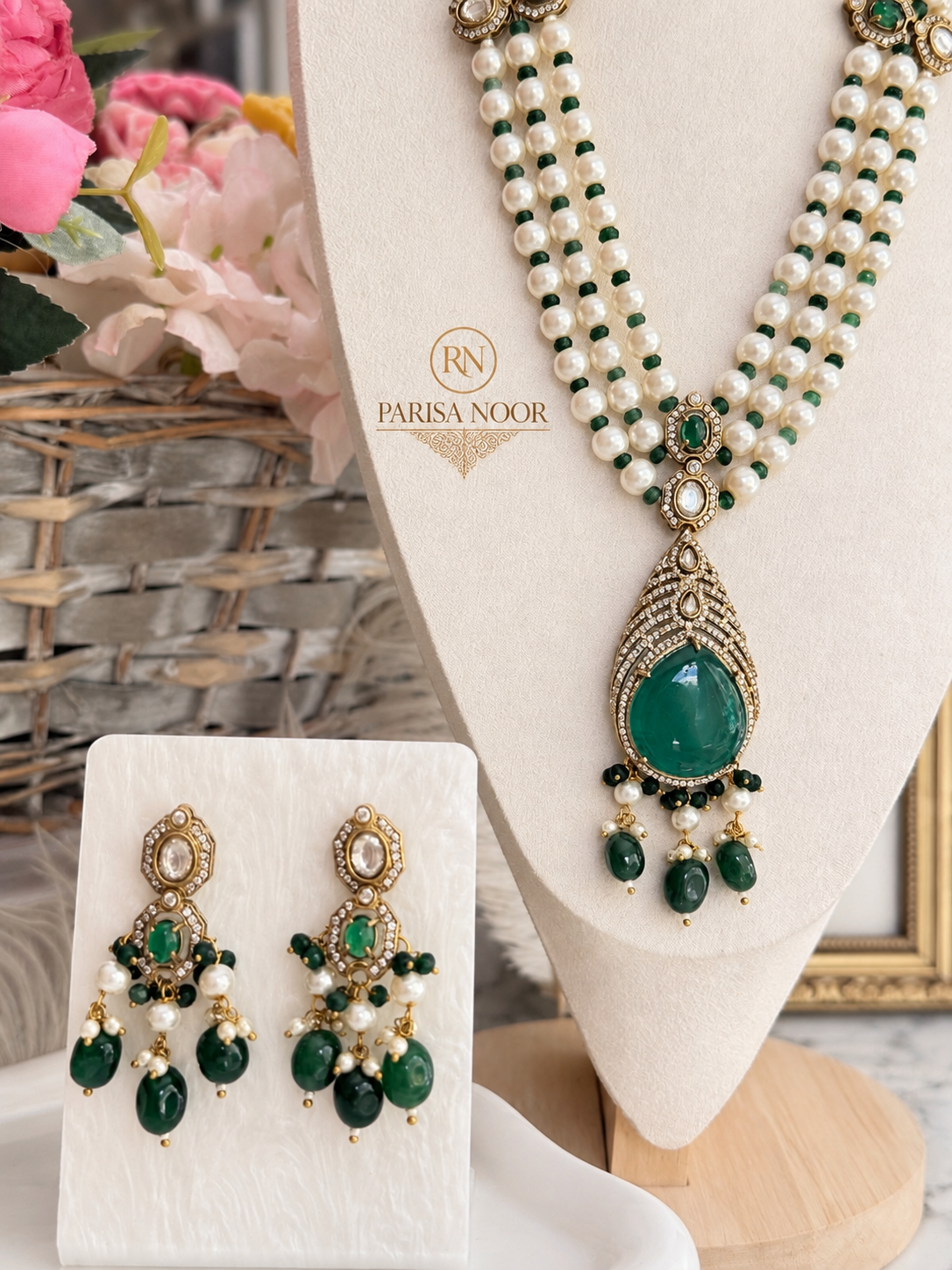 Arabella Victorian Emerald Designer Long Mala