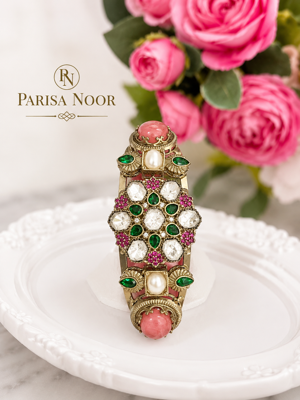 Meherbano Heritage Polki Cuff Designer Bracelet