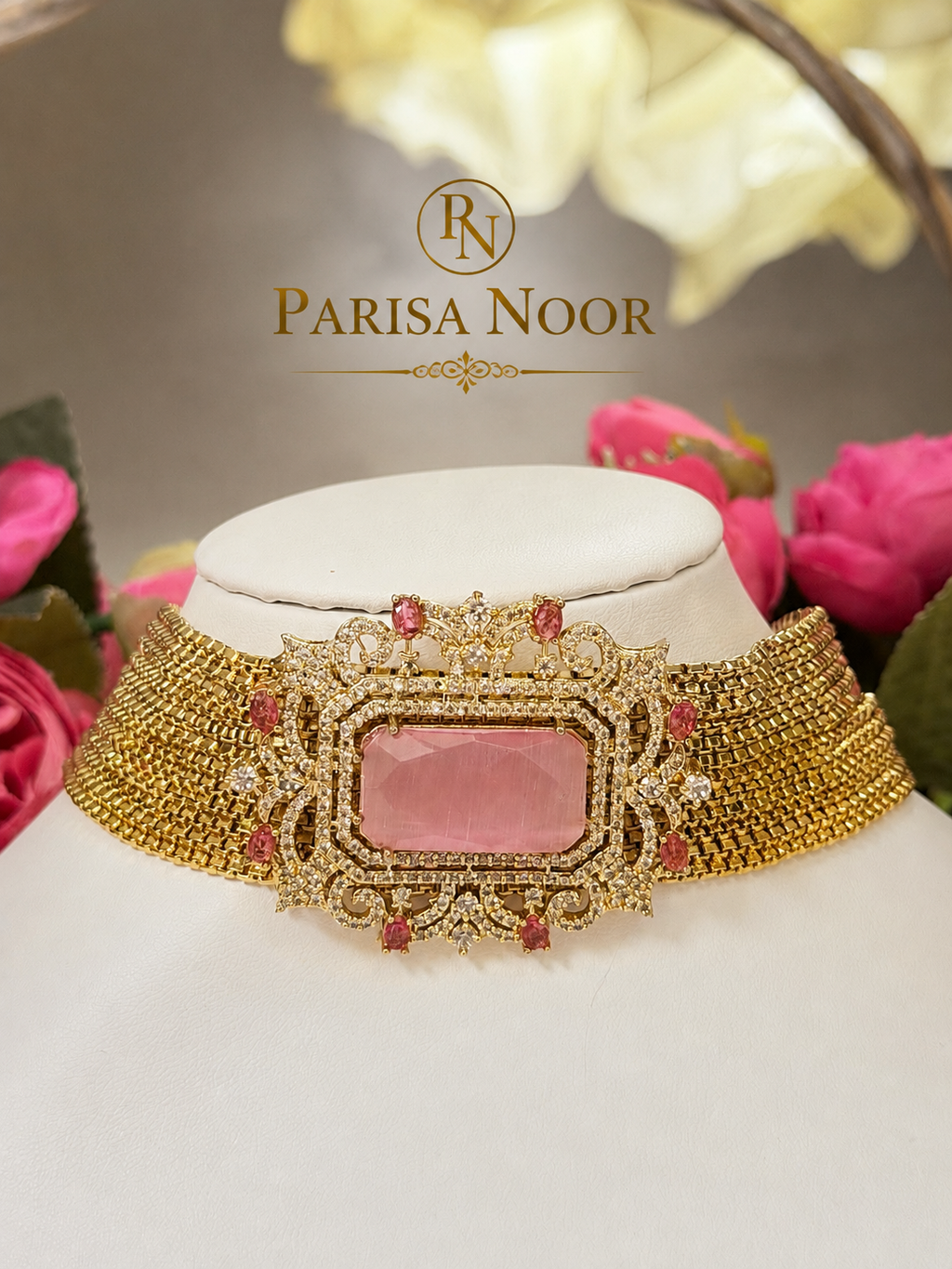 Nayzara Blush Pink Designer Choker Set