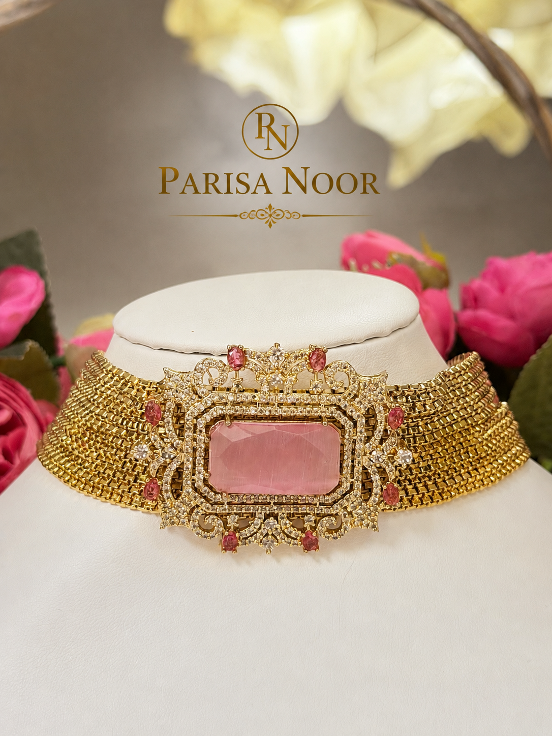 Nayzara Blush Pink Designer Choker Set