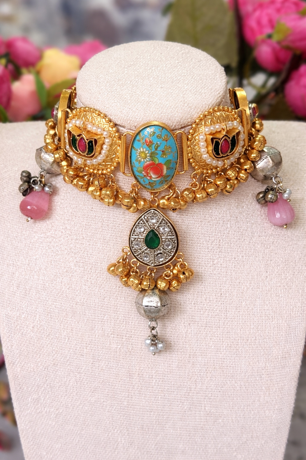 Roza Kashmiri Gungru Necklace Set