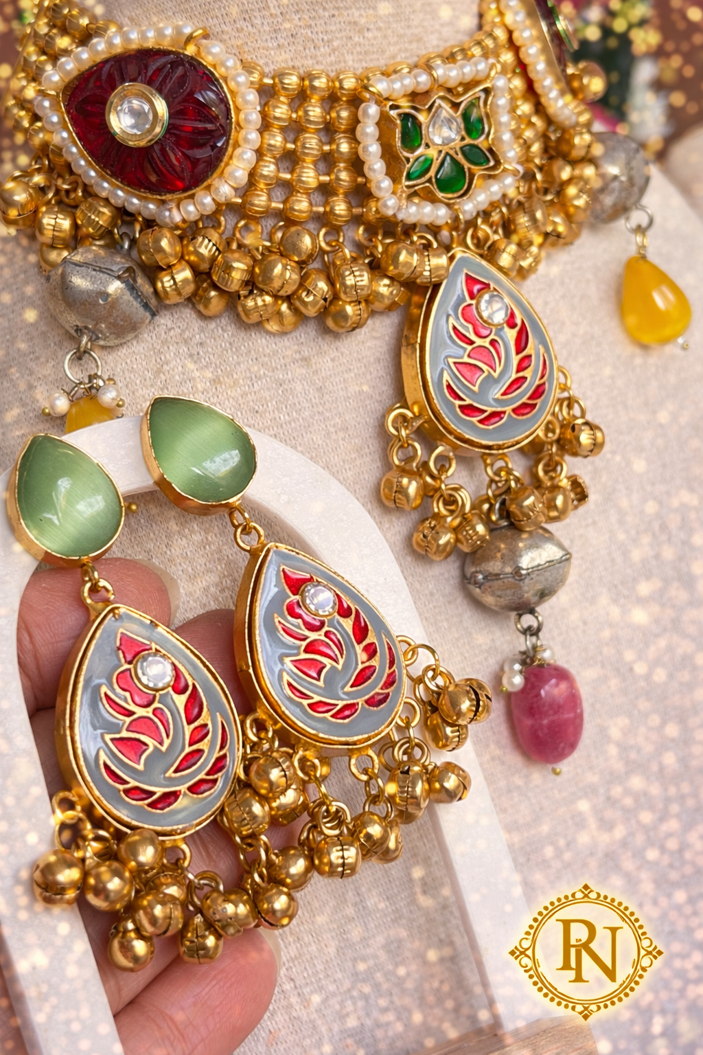 Alaya Kashmiri Ghungru Statement Choker