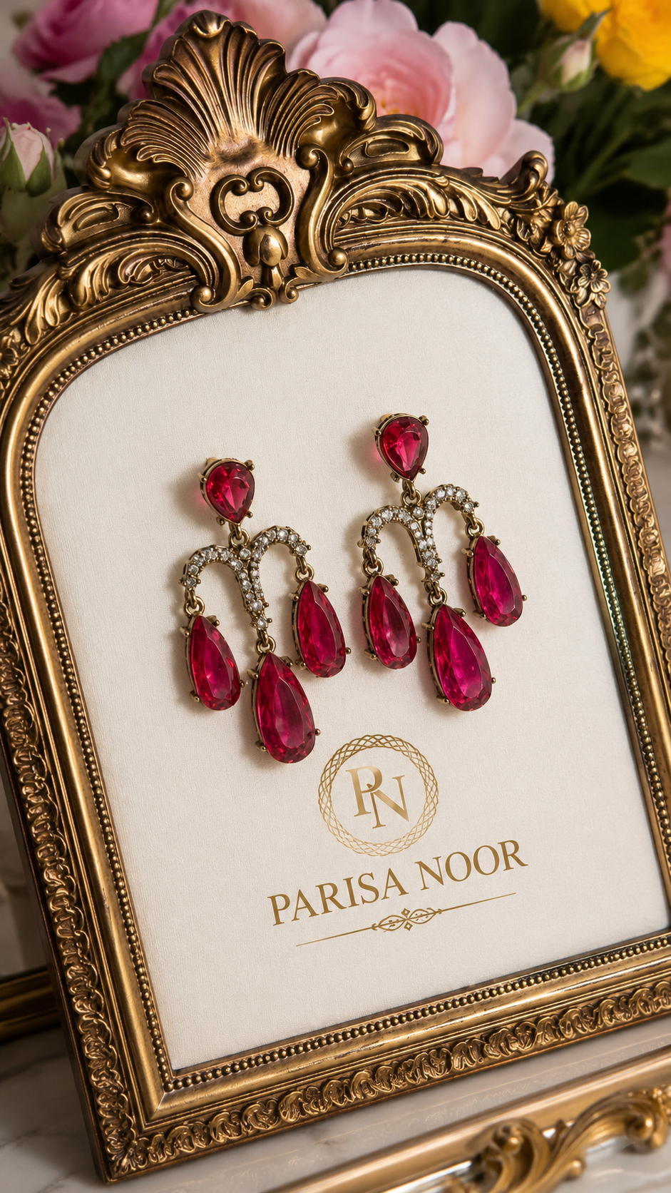 Aleshia Designer Zircone Earrings - Pink