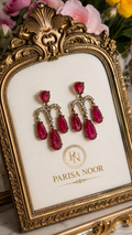 Aleshia Designer Zircone Earrings - Pink