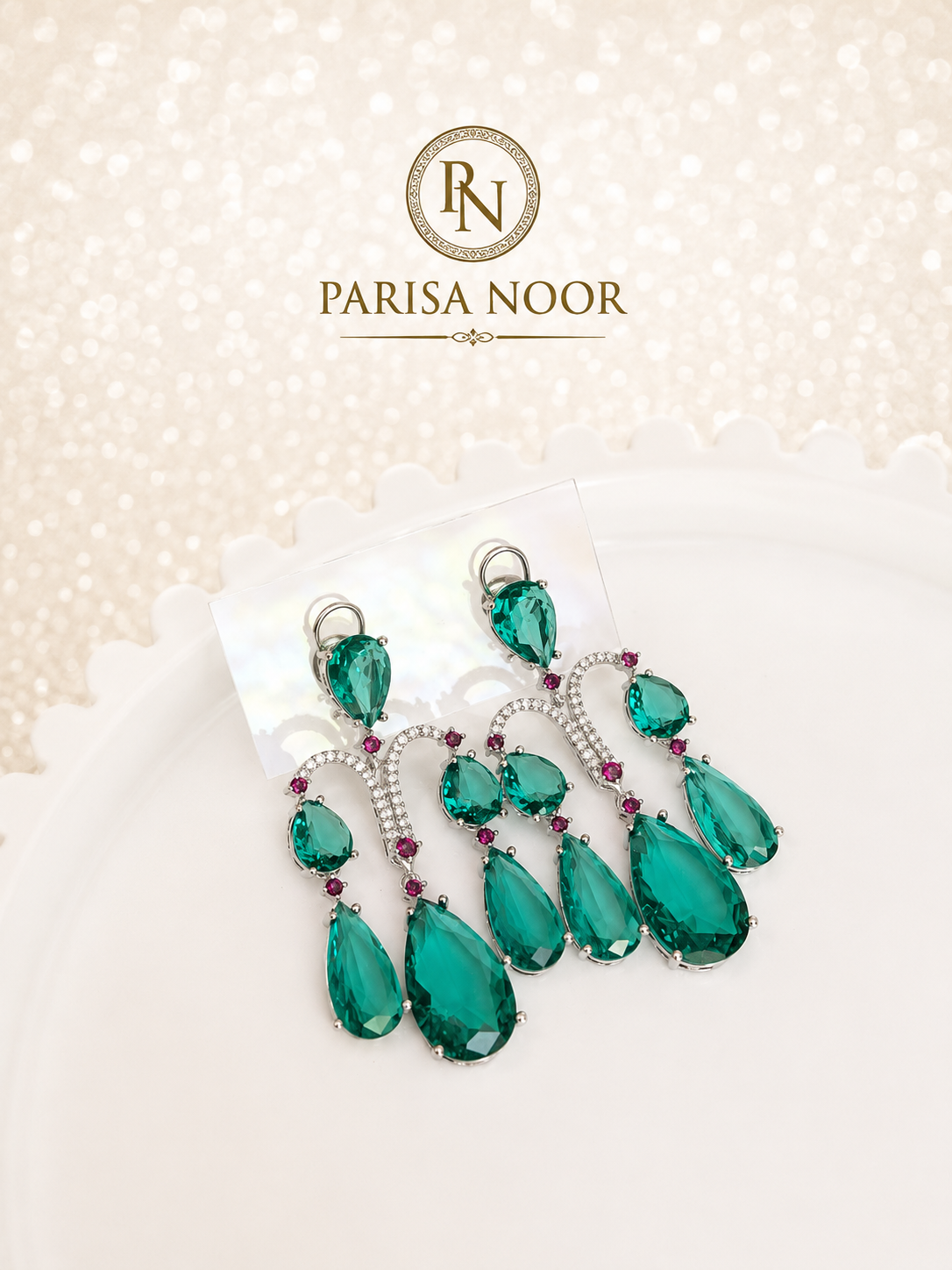 Emerald Étoile Luxury Chandelier Earrings