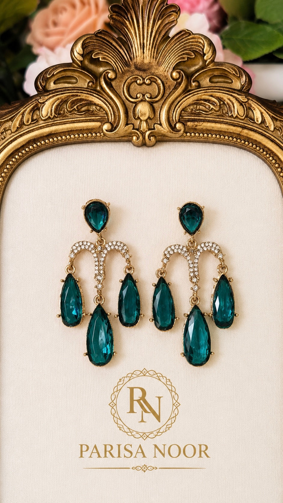 Aleshia Designer Zircone Earrings - Teal