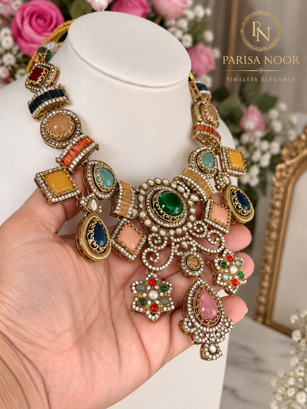 Sharvika Sabya Multicolour Designer Necklace Set