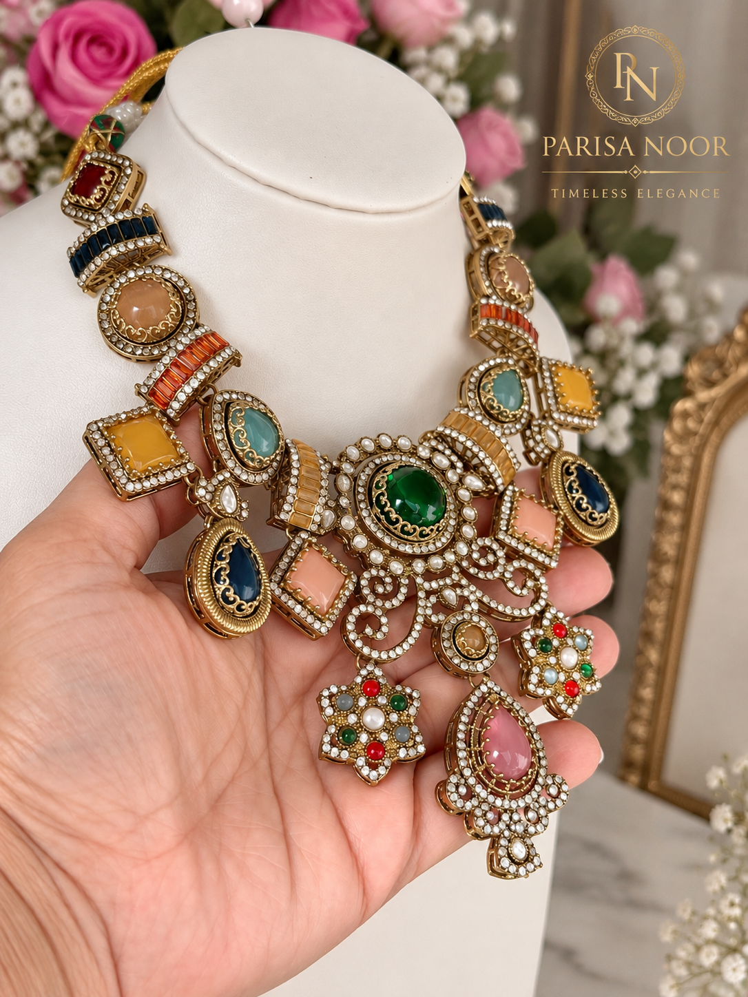 Sharvika Sabya Multicolour Designer Necklace Set