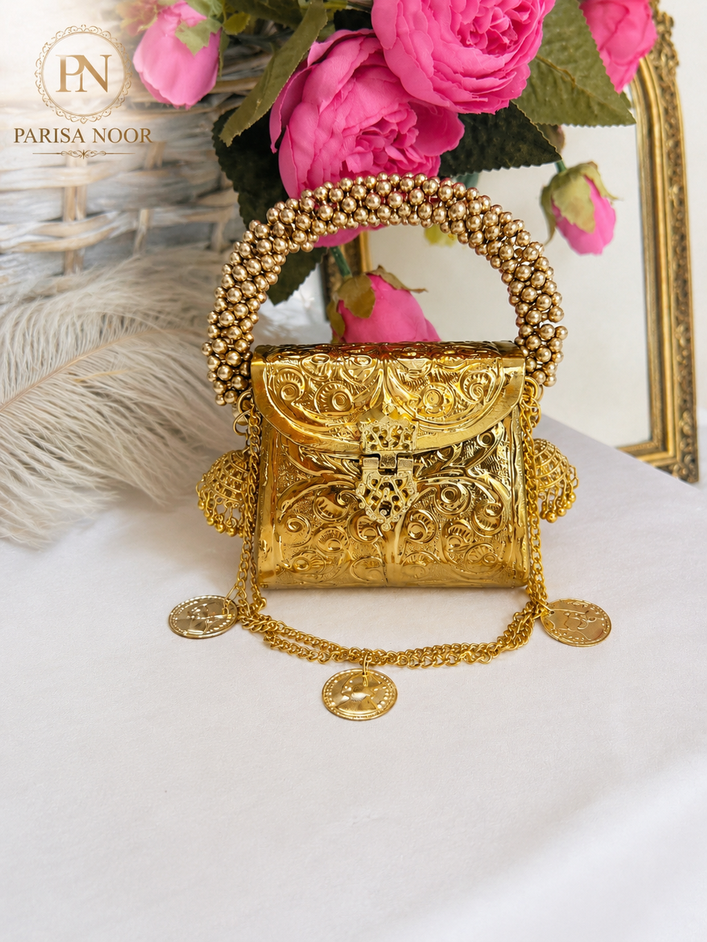 Rukhsana Brass Super Mini Clutch bag