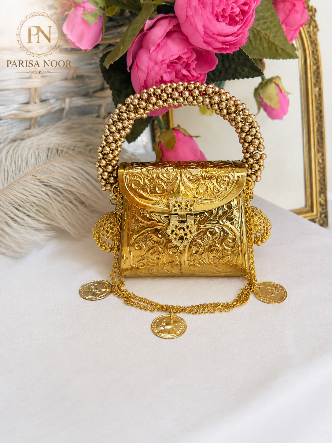 Rukhsana Brass Super Mini Clutch bag