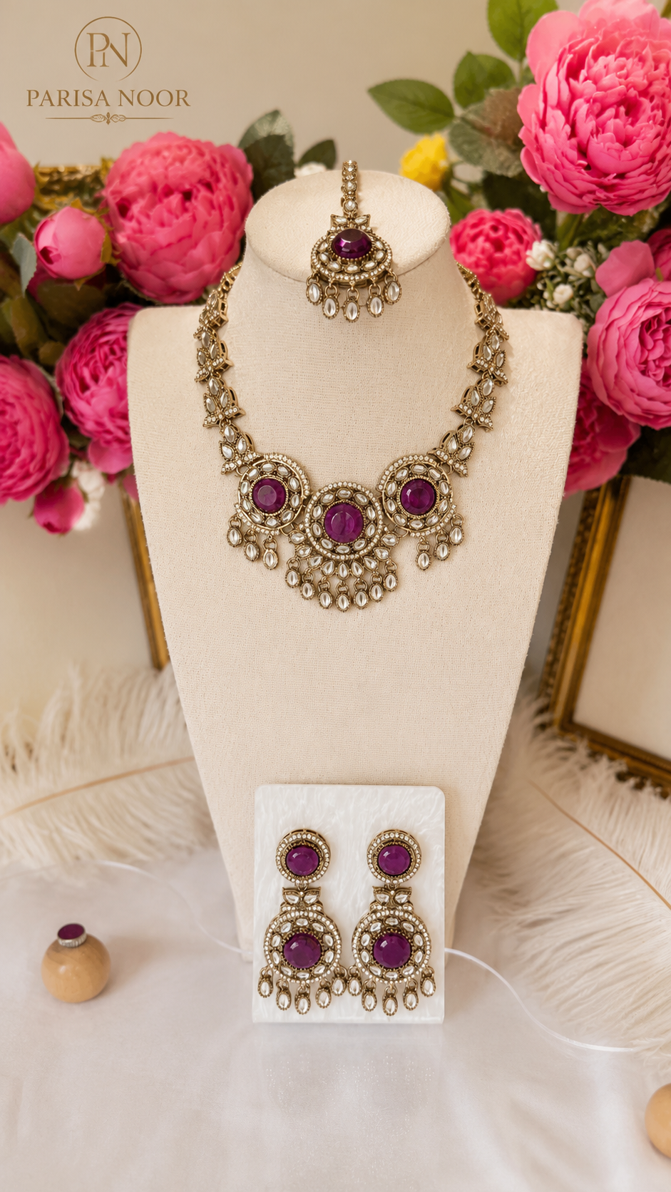Rubaiyat Purple Royal Kundan Necklace Set