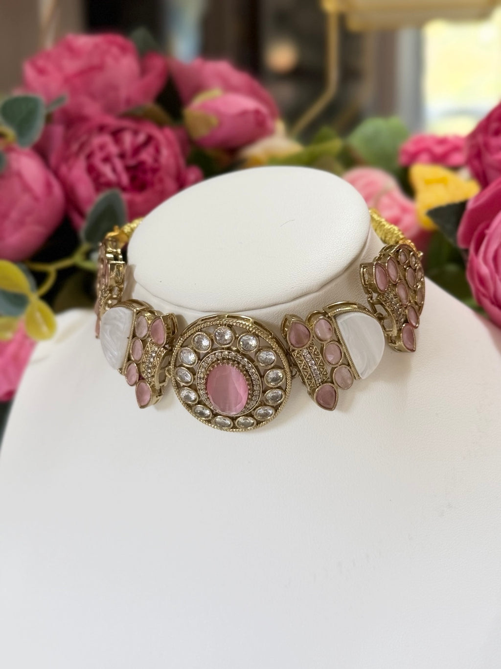 Rosalie Blush Pink Designer Choker Set