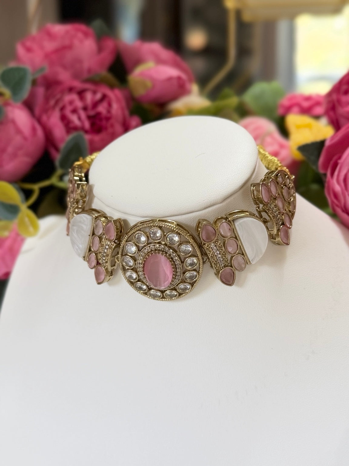 Rosalie Blush Pink Designer Choker Set