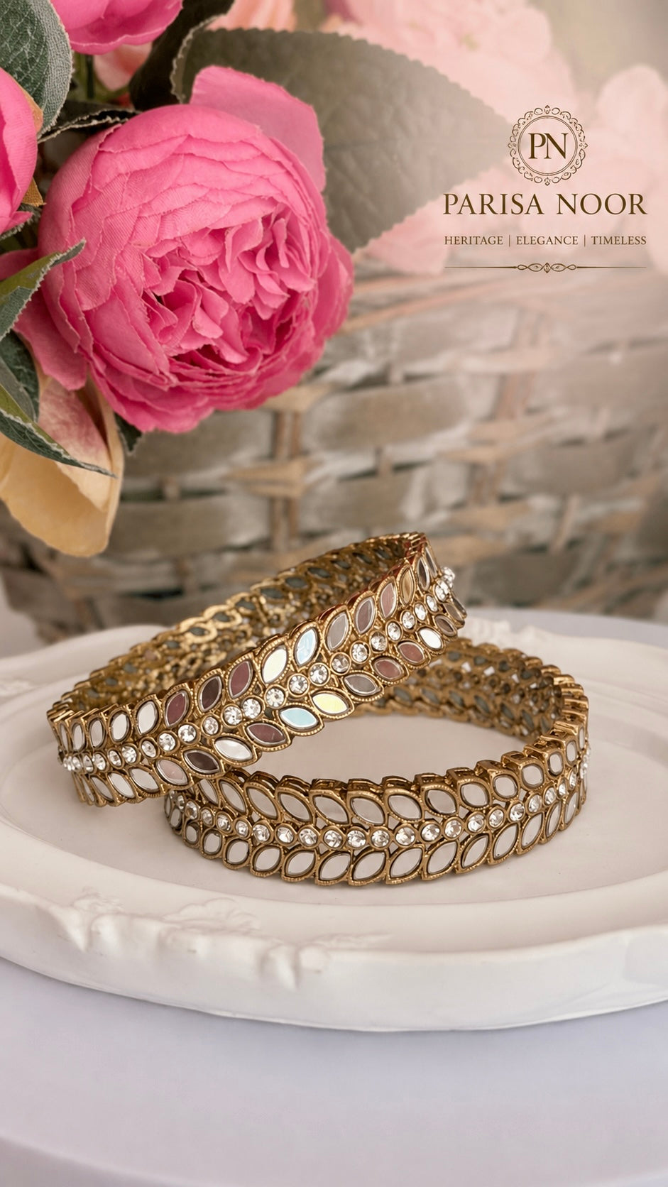 Navnoor Premium Mirror Bangle Pair