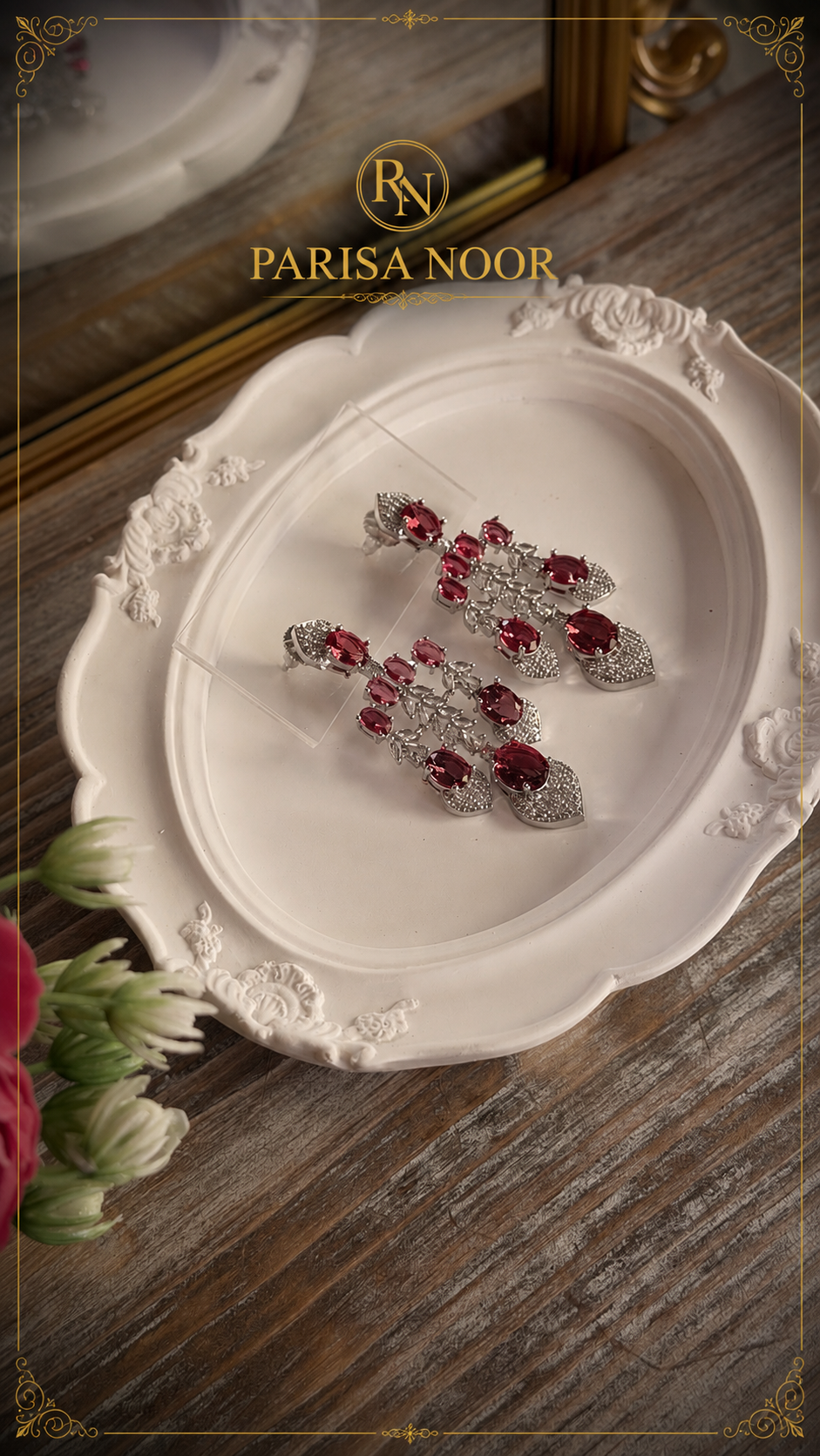 Ruby Royal Moissanite Necklace Set