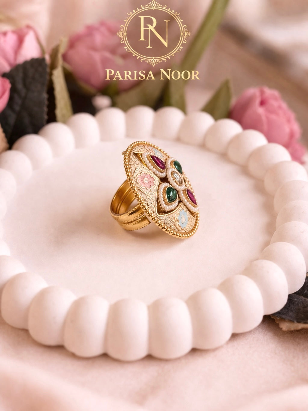 Mahnoor Royal Meenakari Adjustable Ring