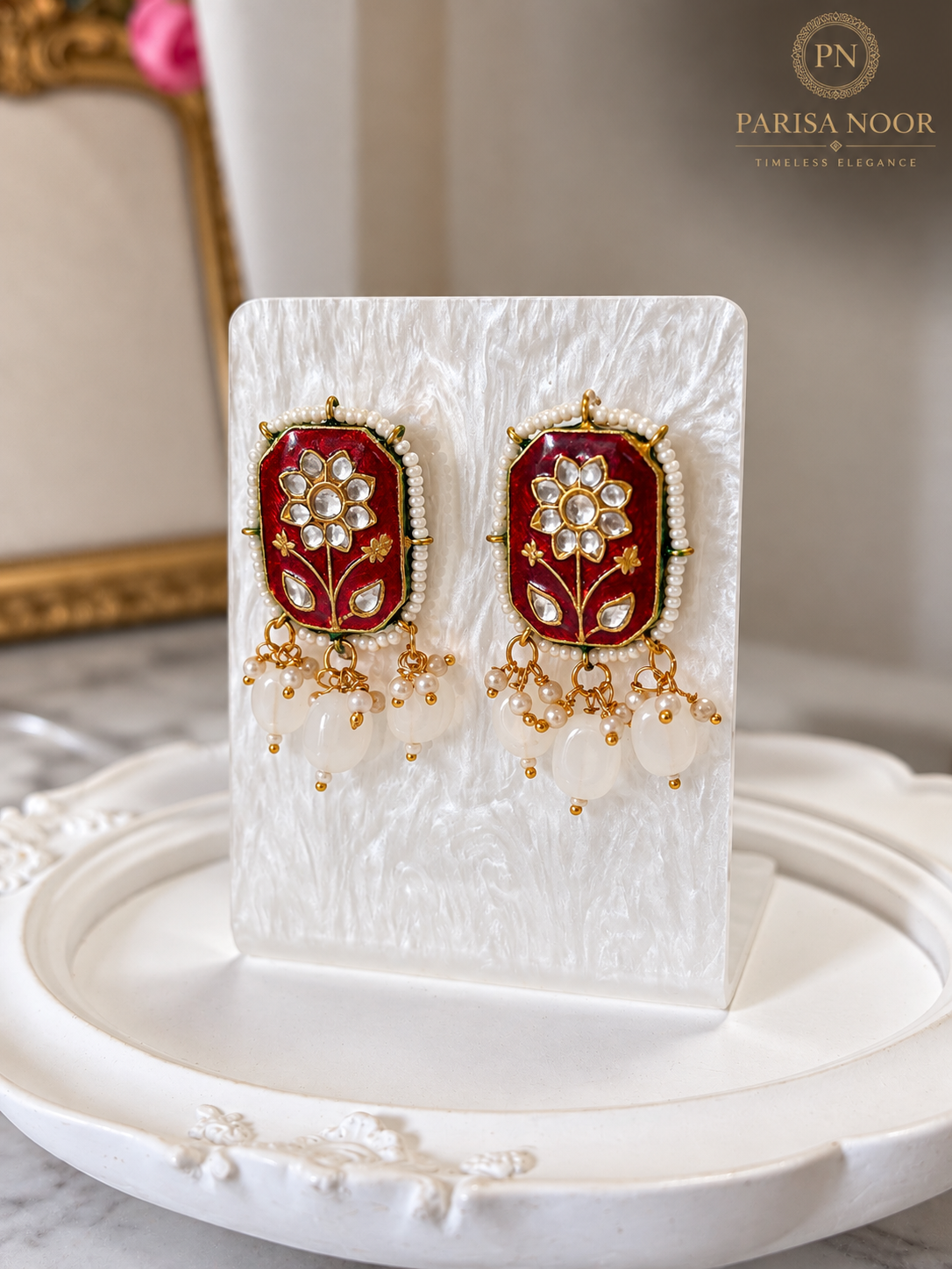 Zarelle Ruby Meenakari Kundan Choker Set