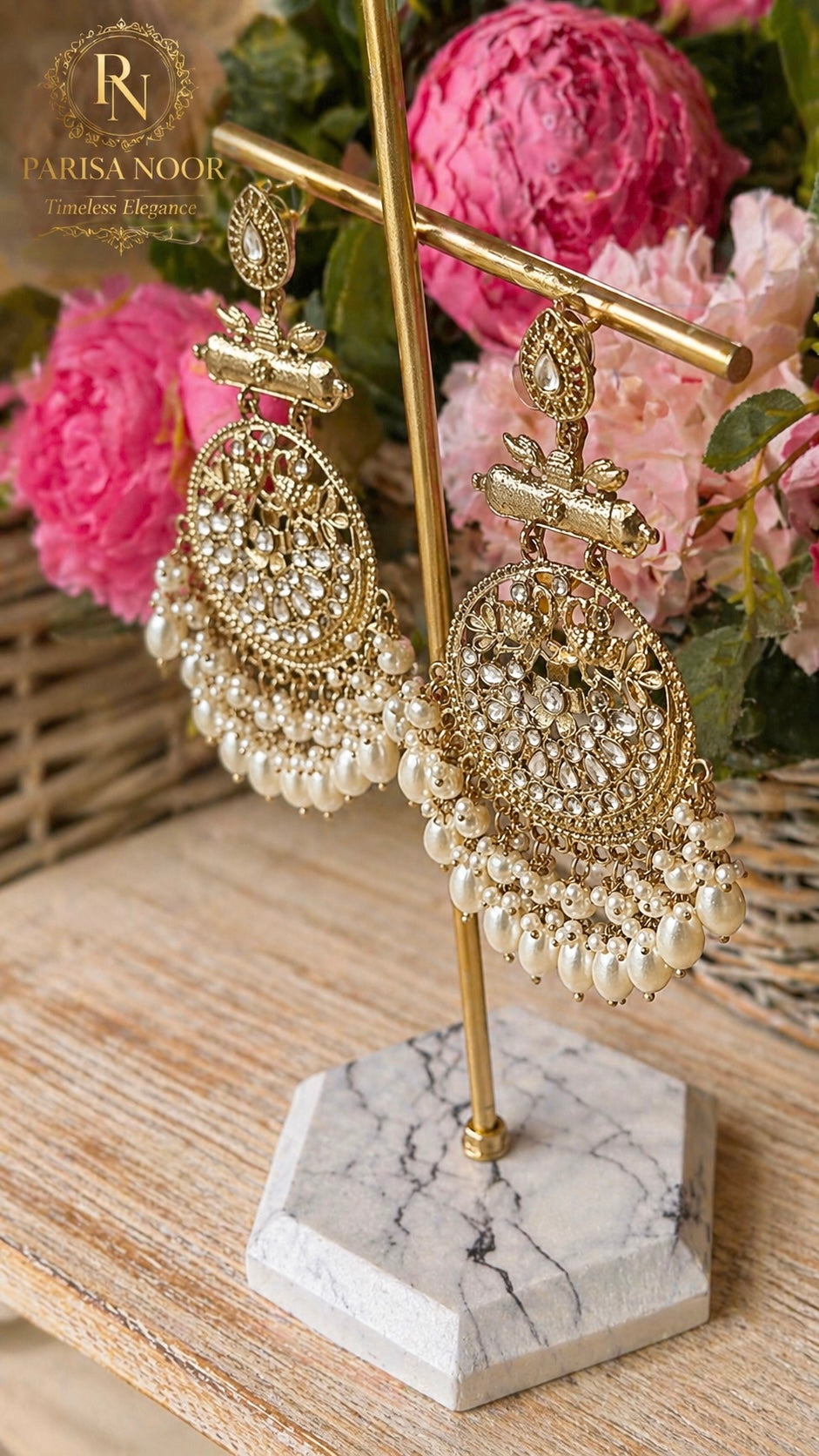 Amayla Pearl Designer Pakistani Chandbali