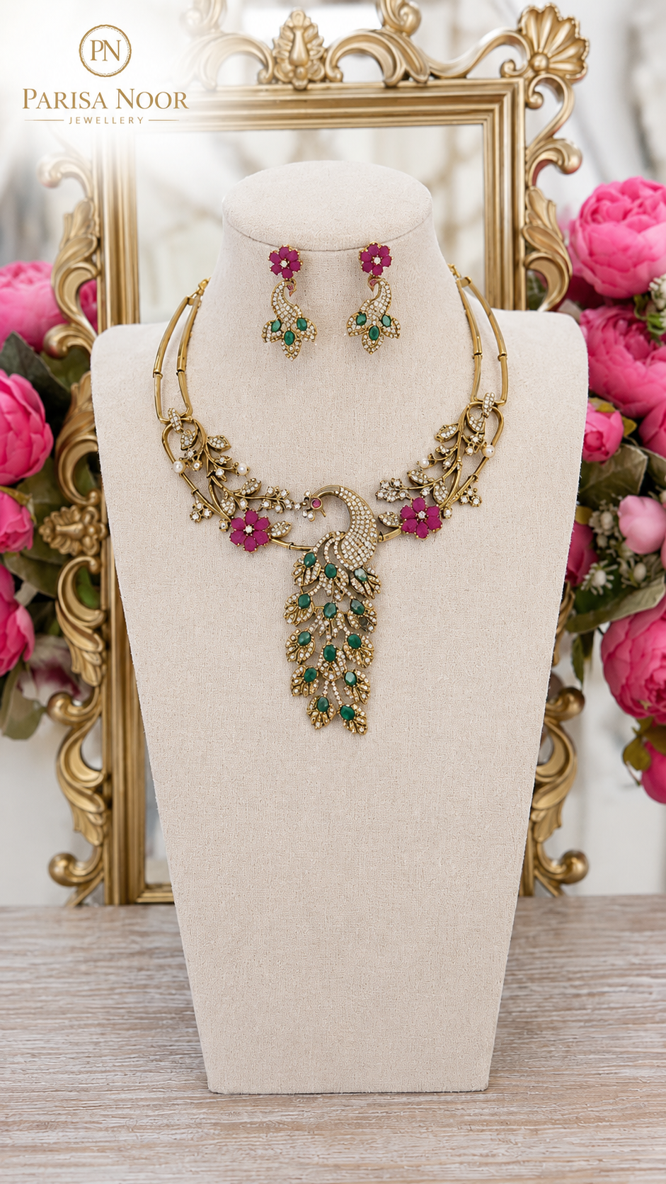 Mayura Blossom Victorian Designer Necklace Set