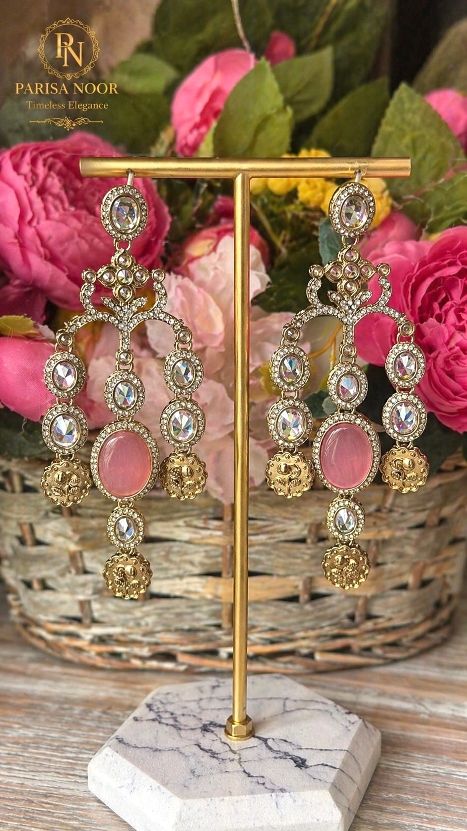 Malaika Designer Earrings Blush Pink