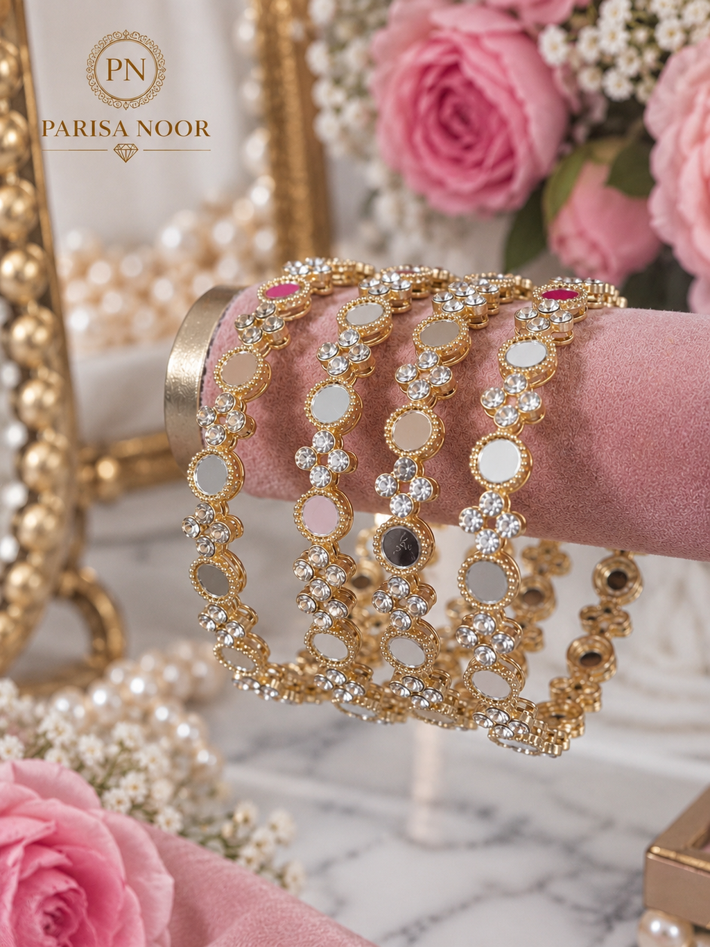 Zorvella Mirror Accent Bangles Set (Clearance Sale)