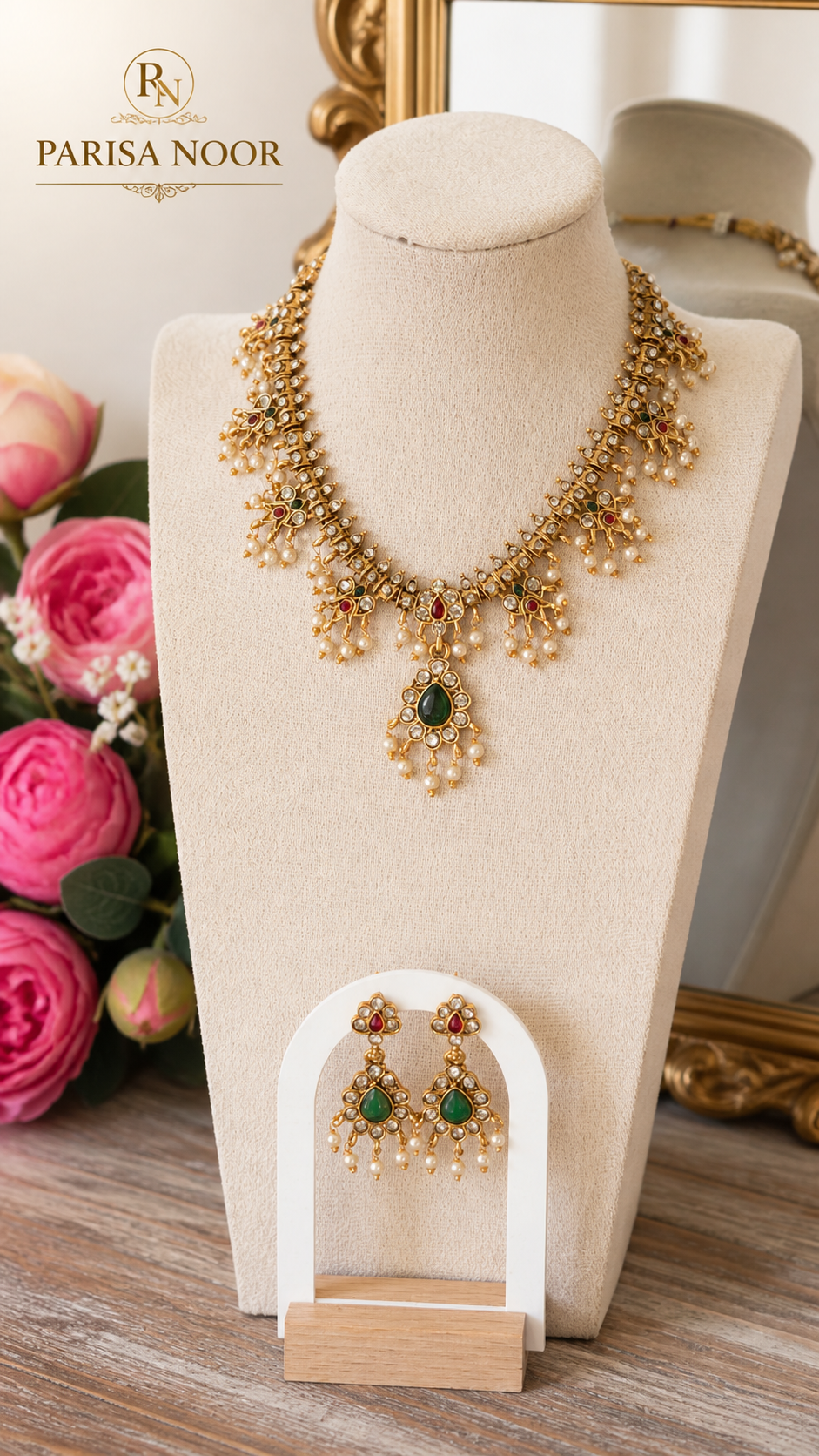 Rashmika Bollywood Pearl Necklace Set