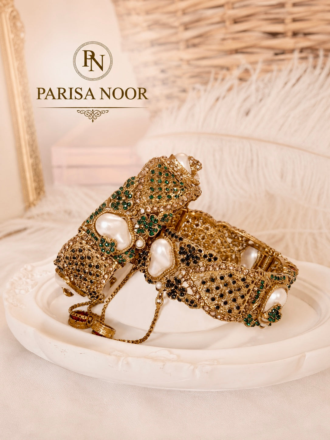 Nehir Multicolour Turkish Pearl Openable Bangle