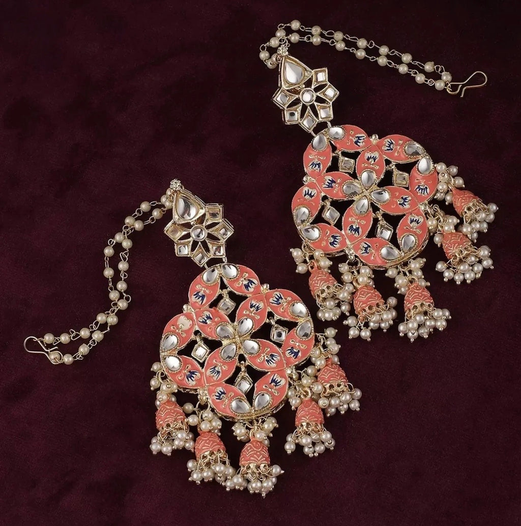 Liana Coral Designer Earring with Sahara