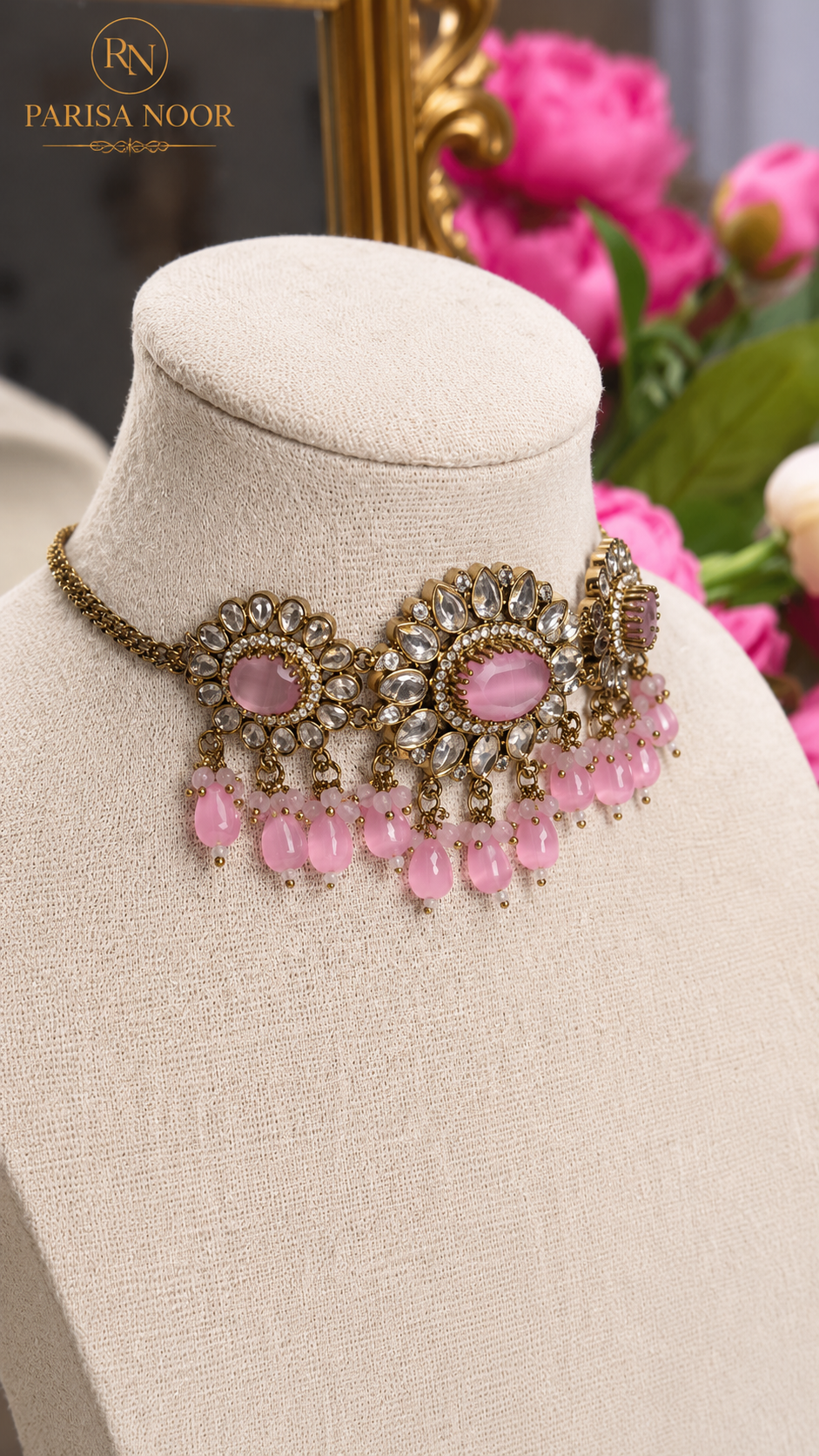Radhika Pink Kundan Choker Set