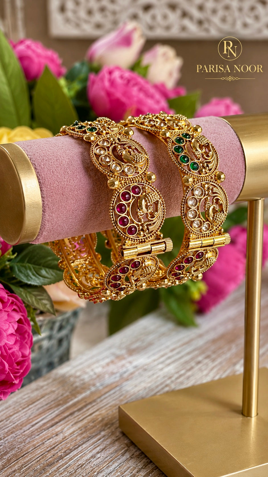 Mayurika Rajwadi Openable Kada Bangle Pair