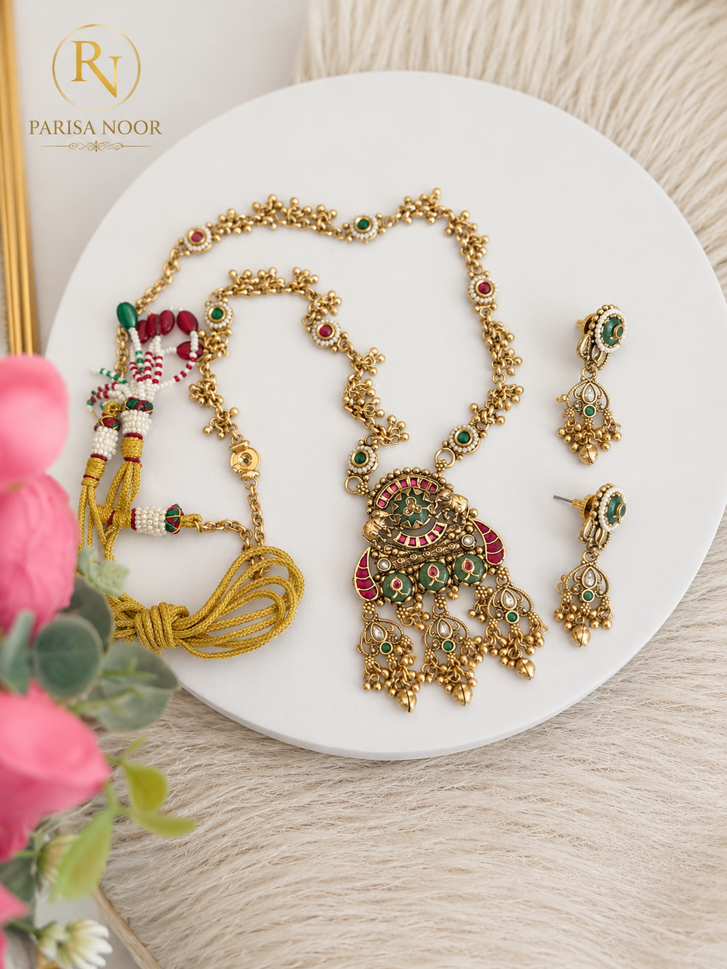 Shyamali Royal Rajwadi Heritage Long Necklace Set
