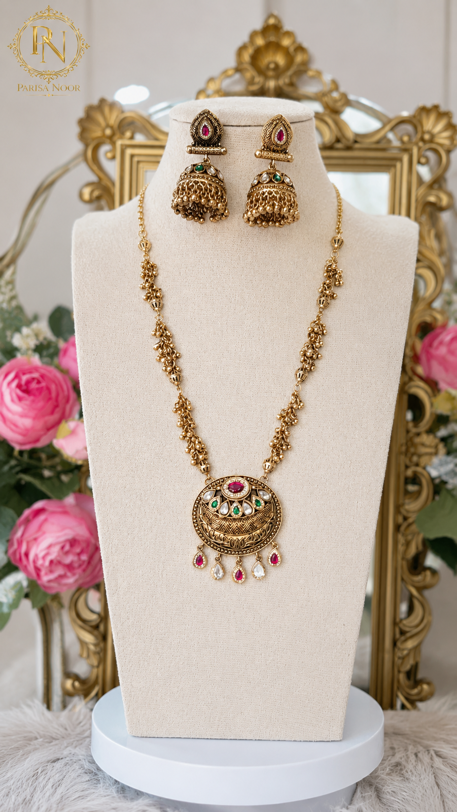 Varnika Kashmiri Heritage Long Necklace Set