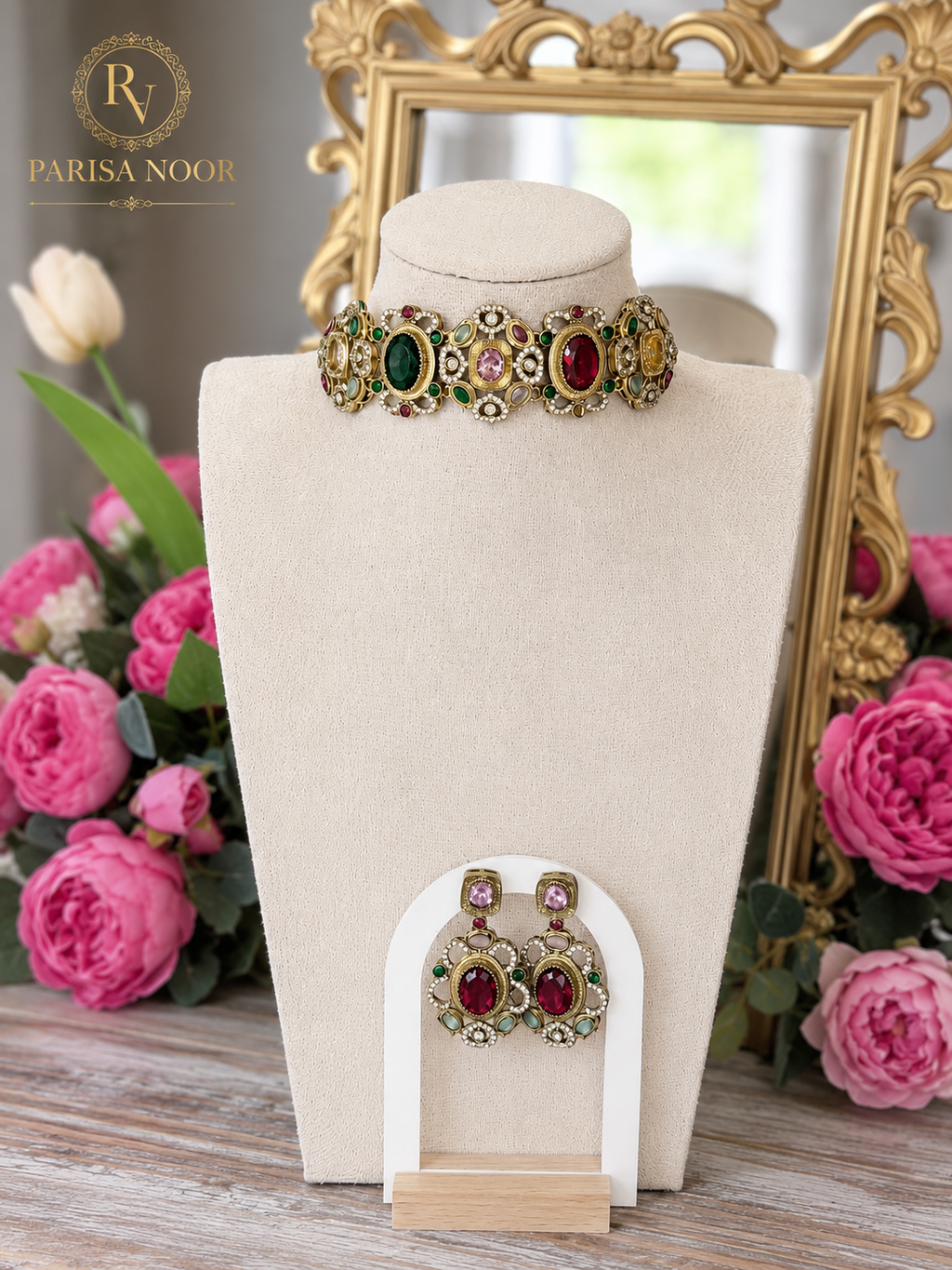 Indira Designer Multi Choker Set