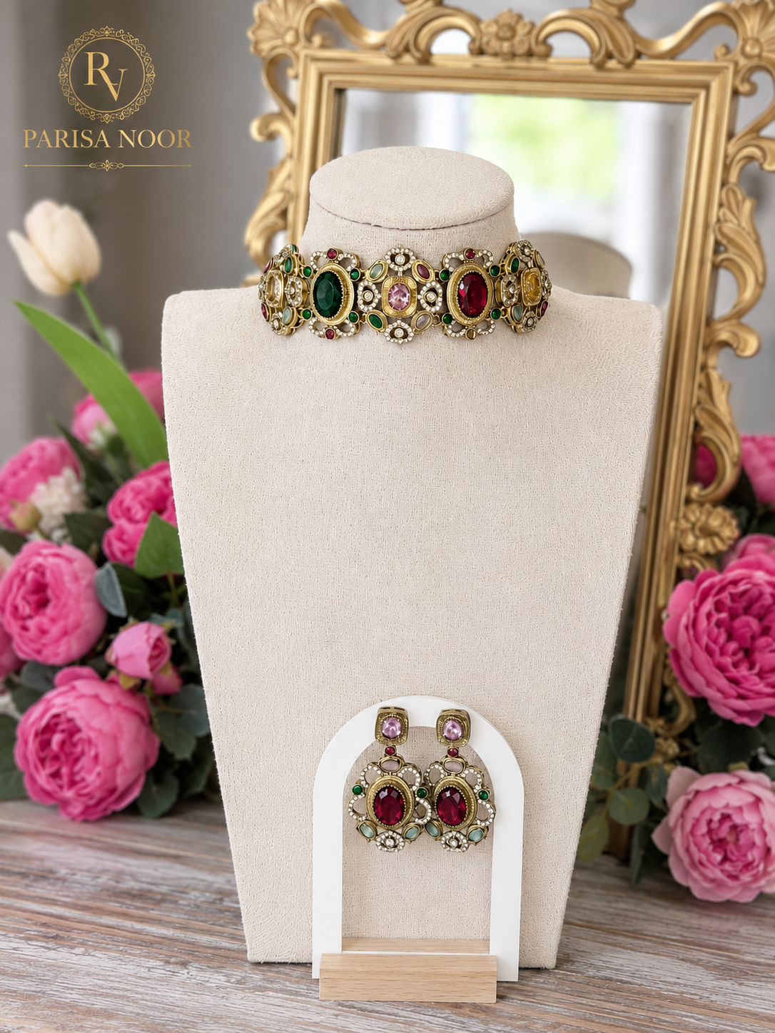 Indira Designer Multi Choker Set