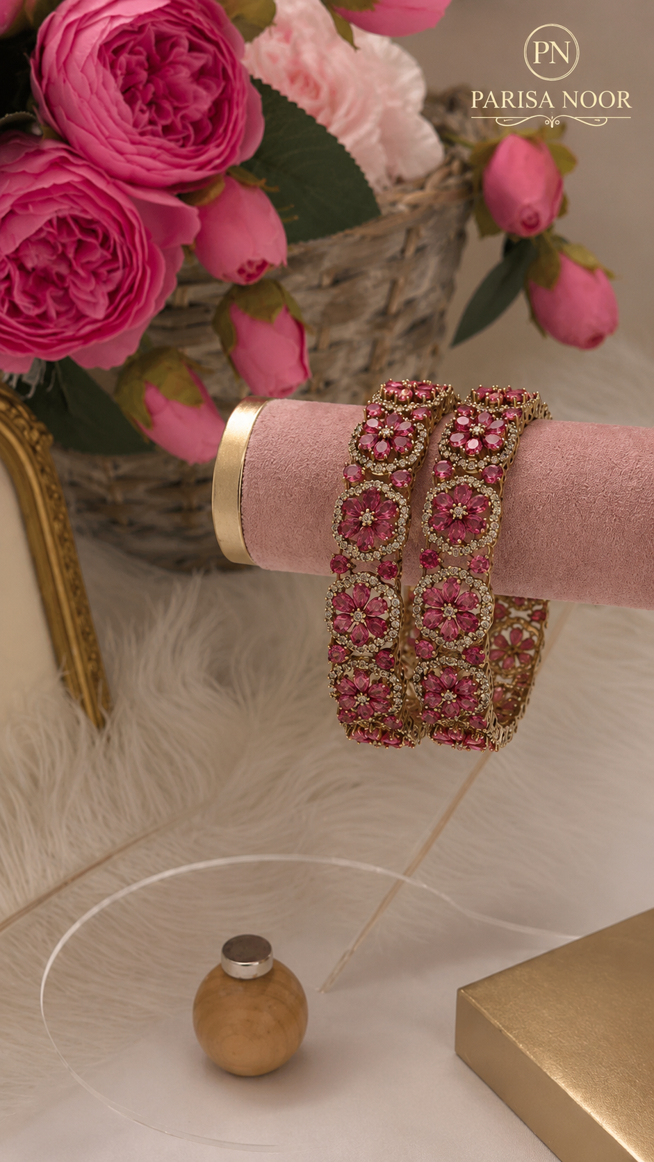 Arezia Premium Victorian AD Wine Red Bangles