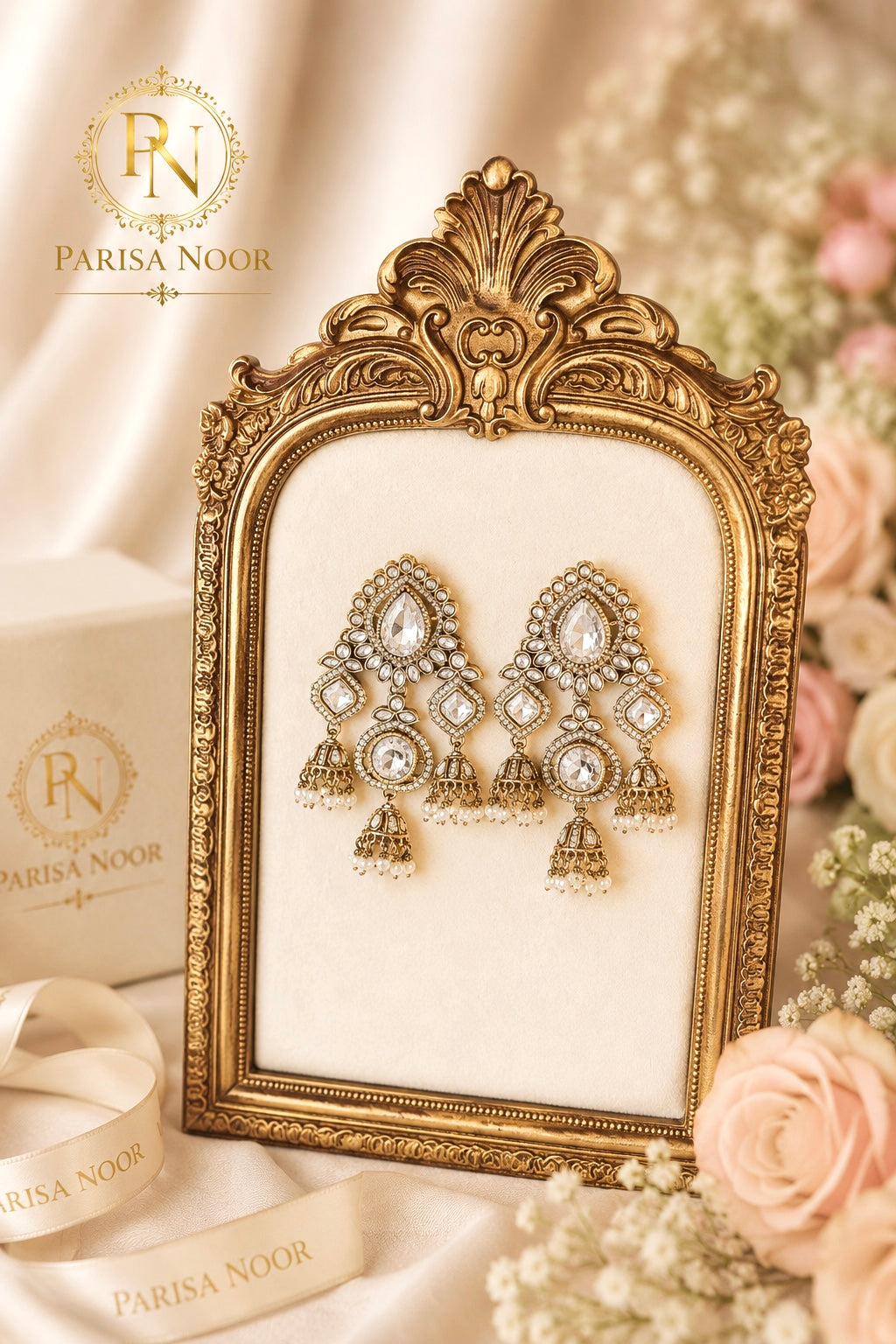 Parizaad Designer Zircone Polki Earrings