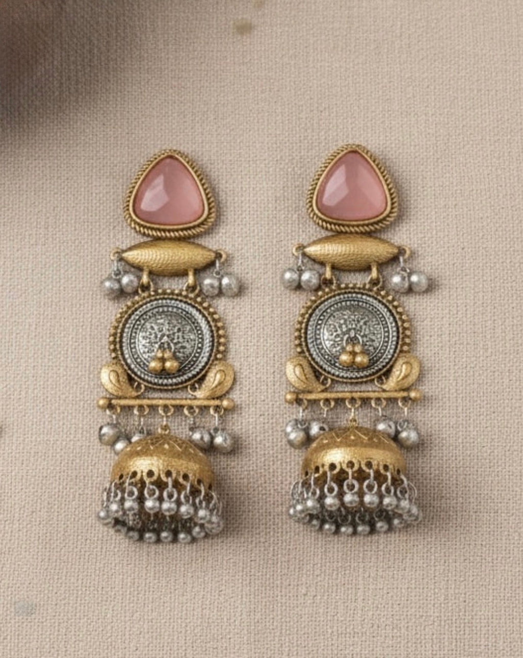 Irine Blush Designer Jhumki Earrings
