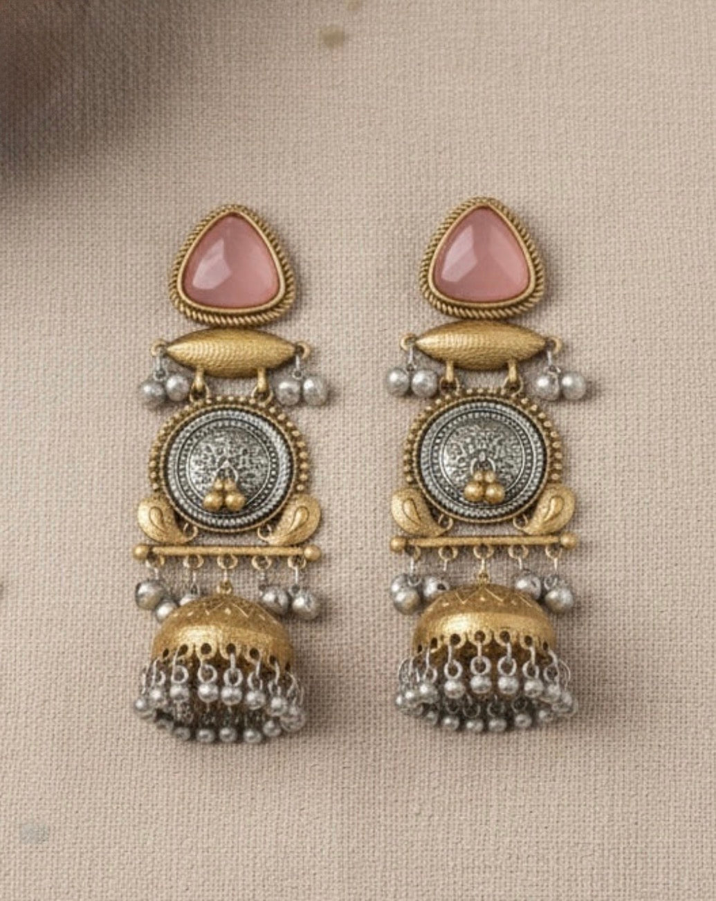 Irine Blush Designer Jhumki Earrings